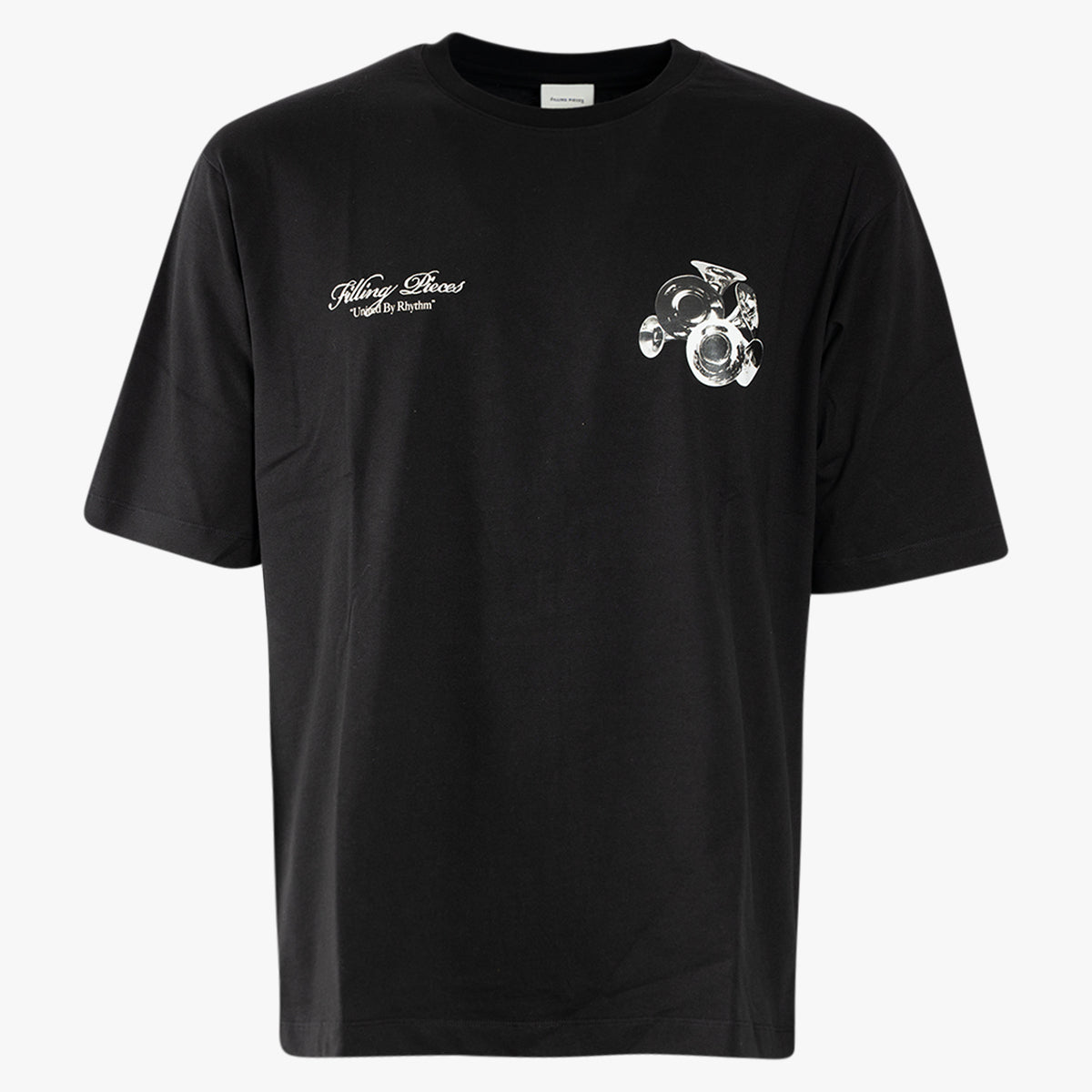 Filling Pieces T-Shirt met Backprint Zwart | Boxy Bouquet