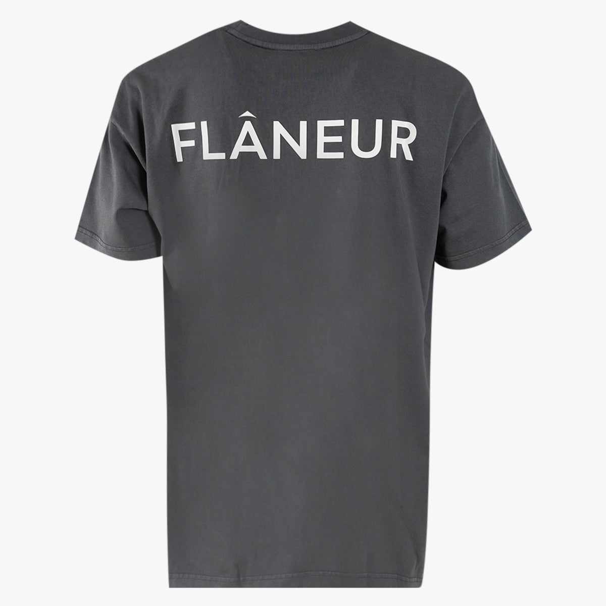 Flaneur T-Shirt met Backprint Zwart | Double Logo Washed