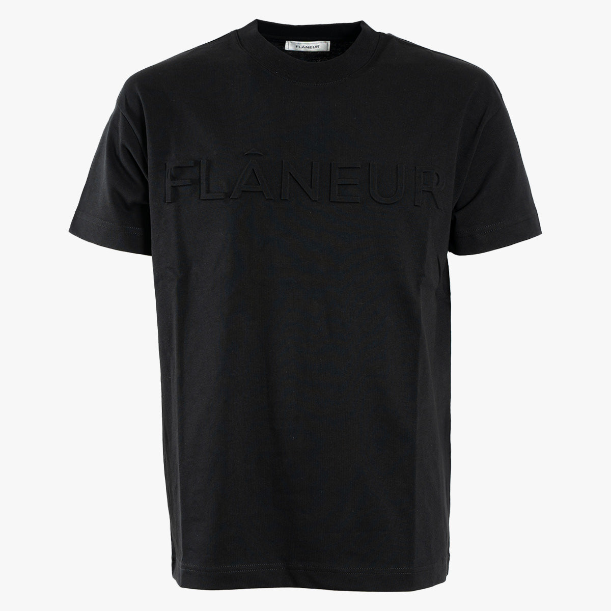 Flaneur T-shirt zwart | Embossed Logo
