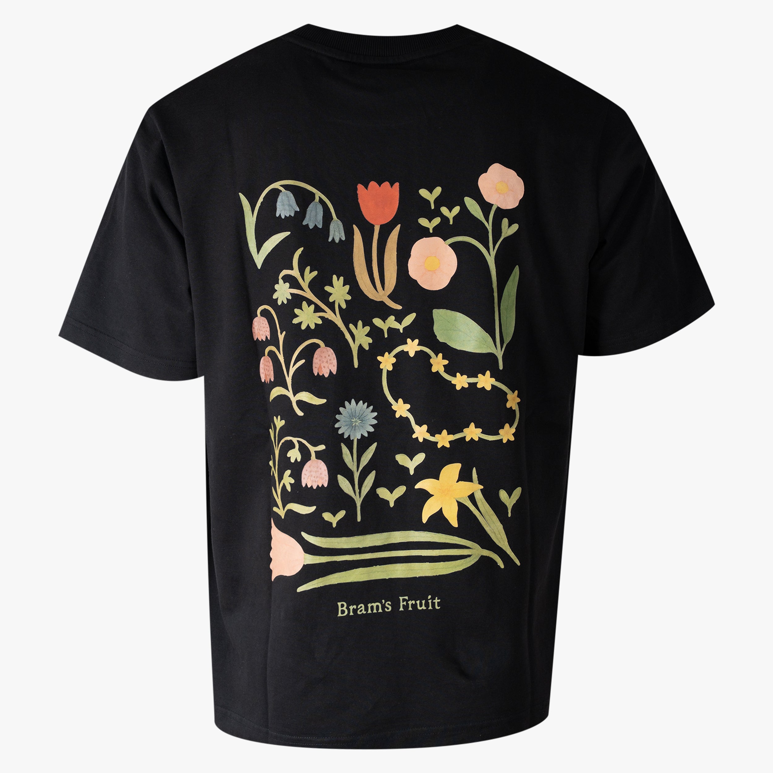 Bram's Fruit T-Shirt Backprint Zwart | Botanical Tee
