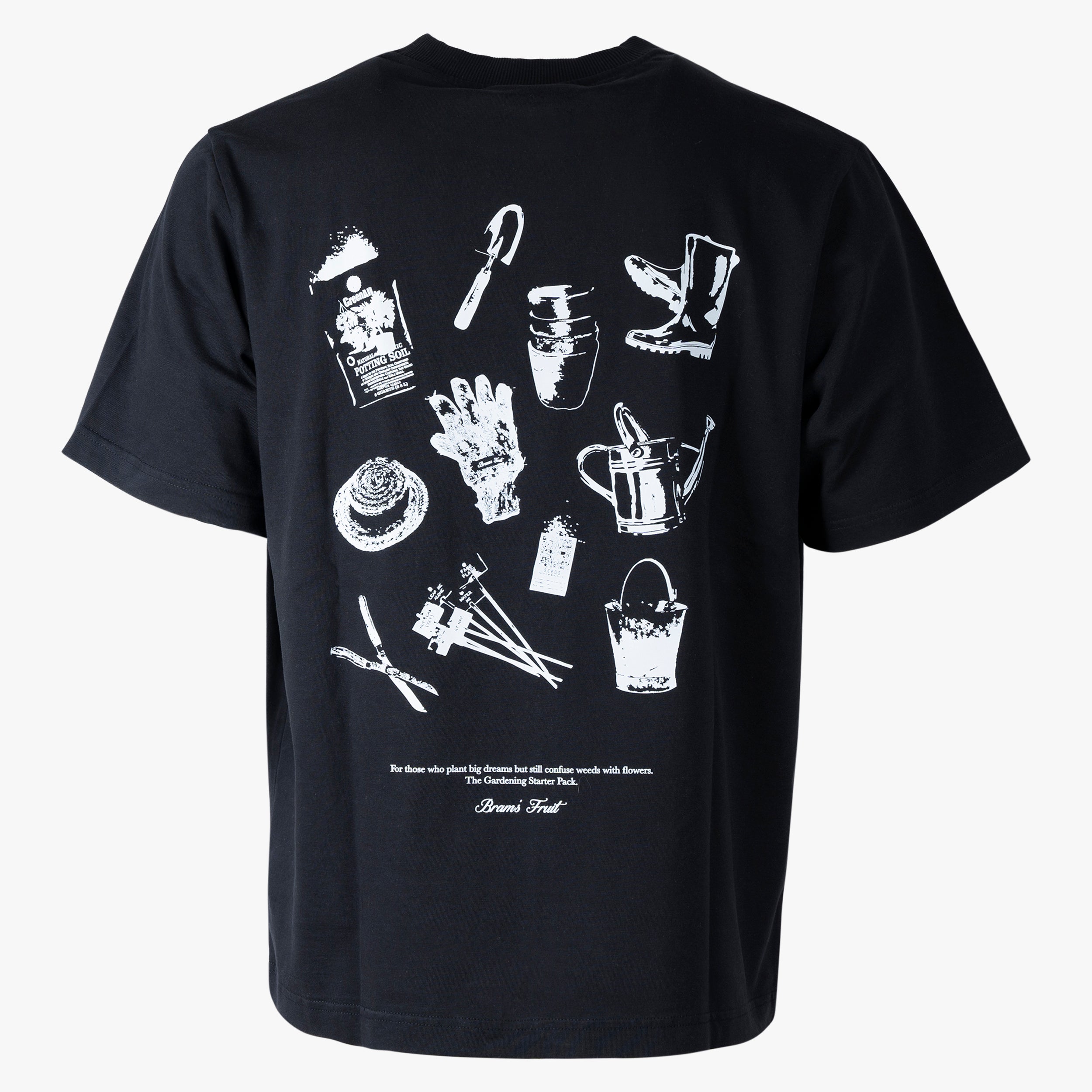 Bram's Fruit T-Shirt Backprint Zwart | Gardening Kit