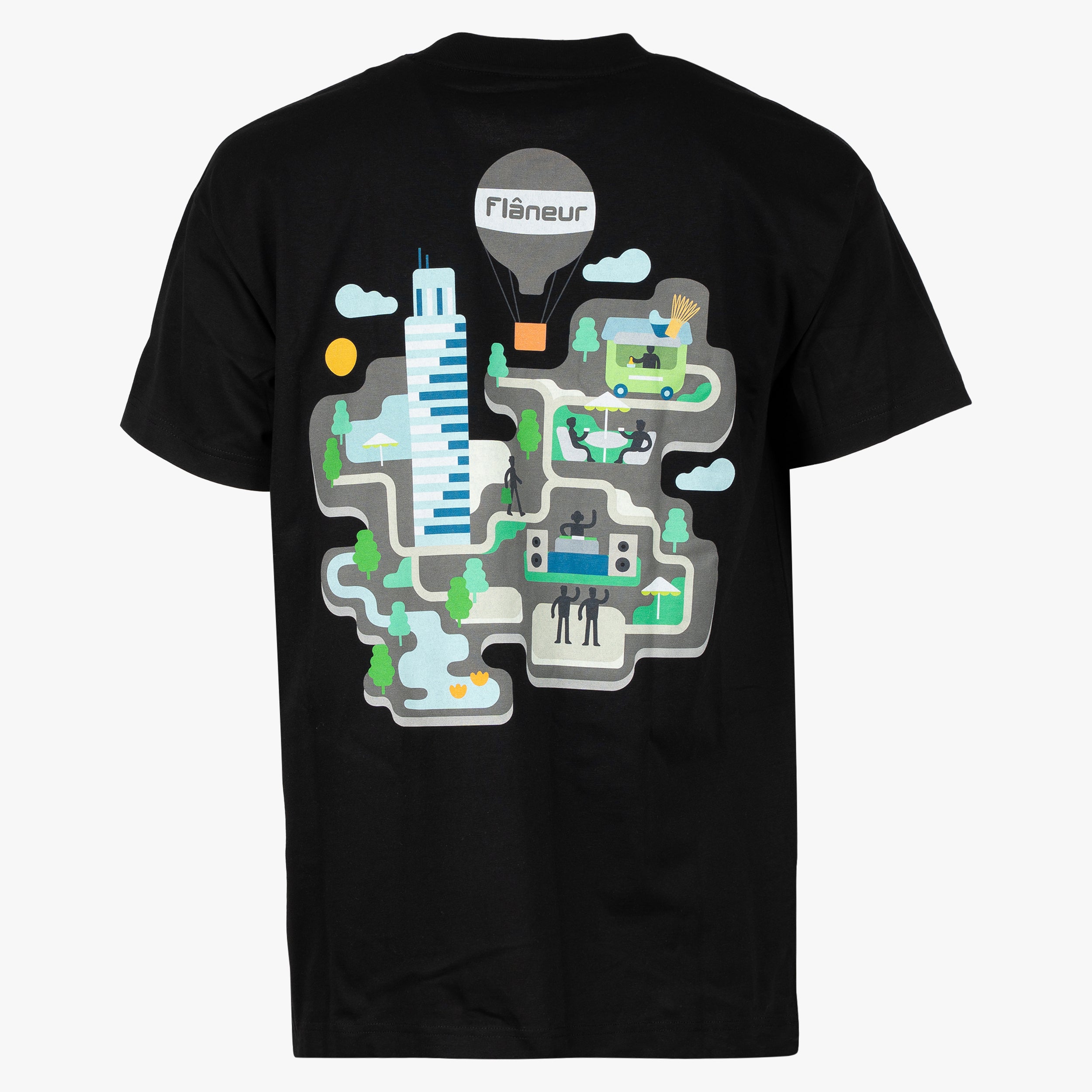 Flaneur T-Shirt Backprint Zwart | Festival Map
