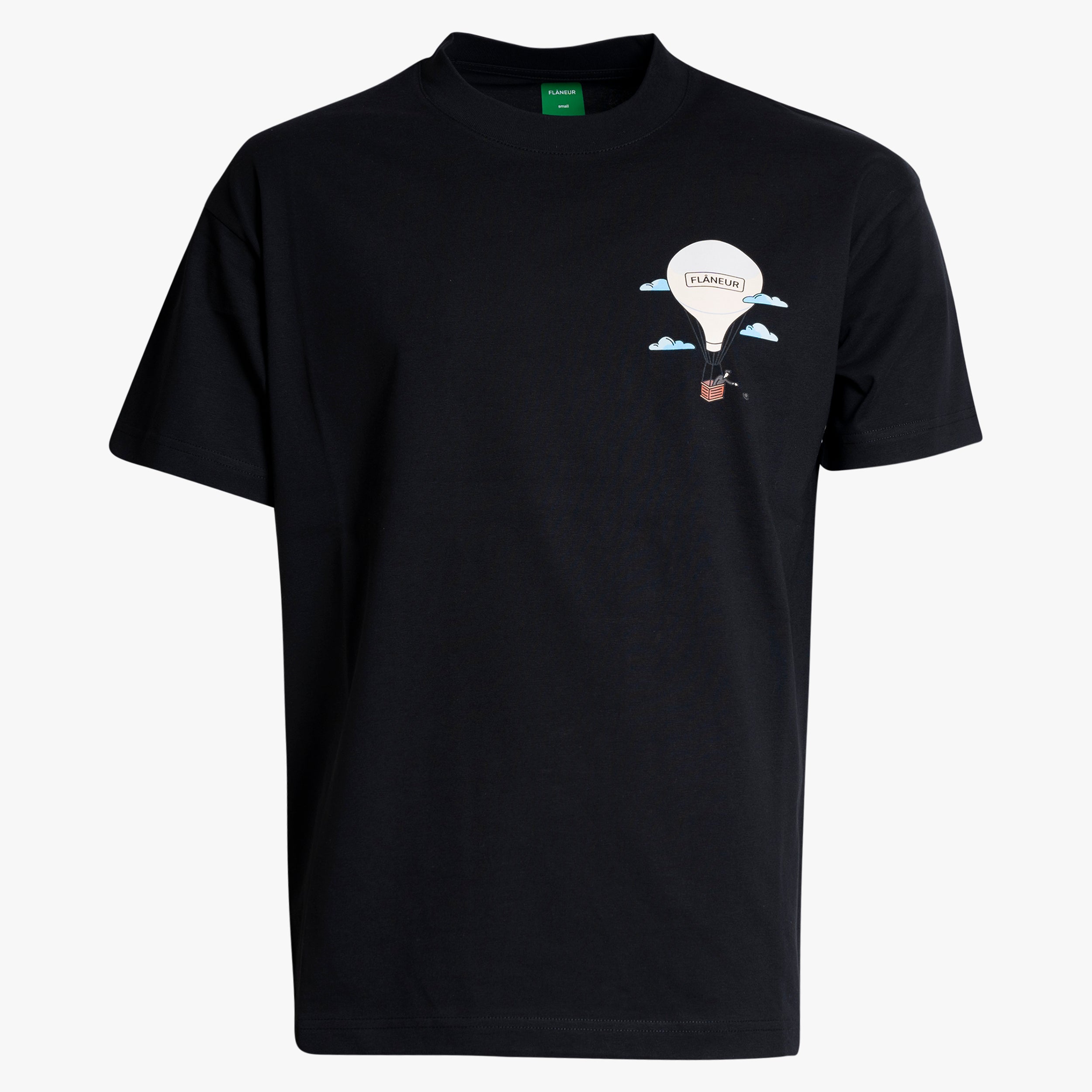 Flaneur T-Shirt met Backprint Zwart | Aéronautique