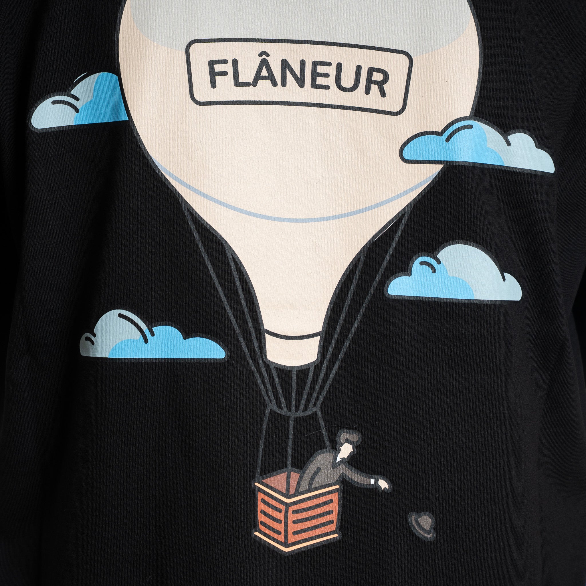 Flaneur T-Shirt met Backprint Zwart | Aéronautique