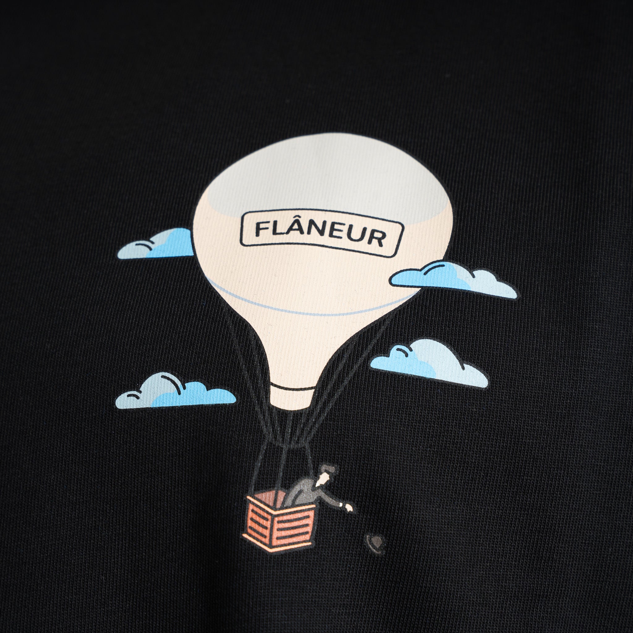 Flaneur T-Shirt met Backprint Zwart | Aéronautique