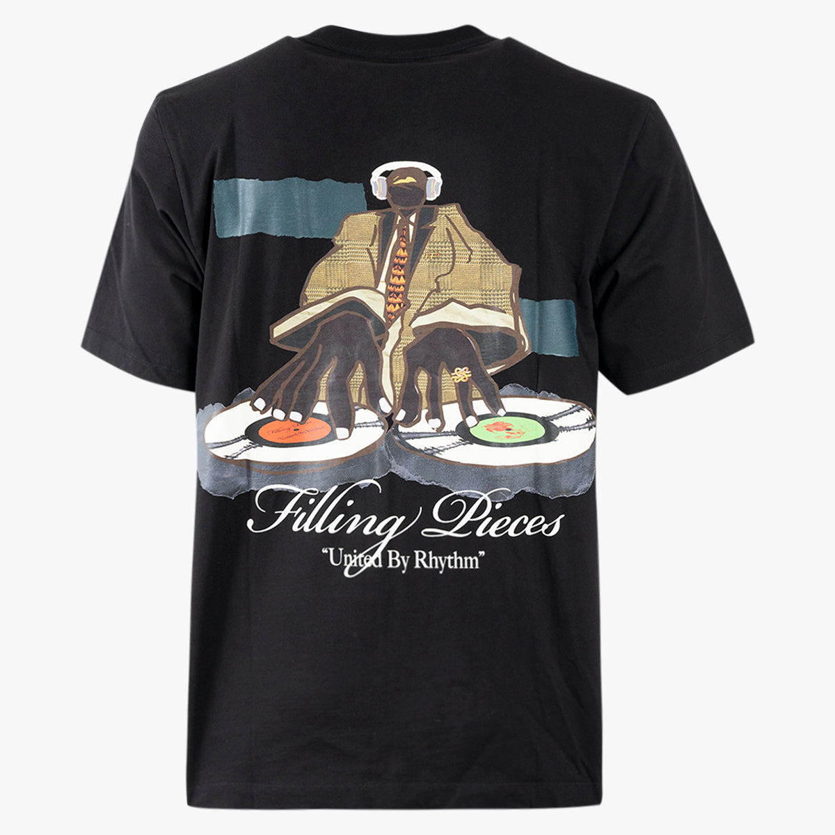 Filling Pieces T-Shirt met Backprint Zwart | DJ