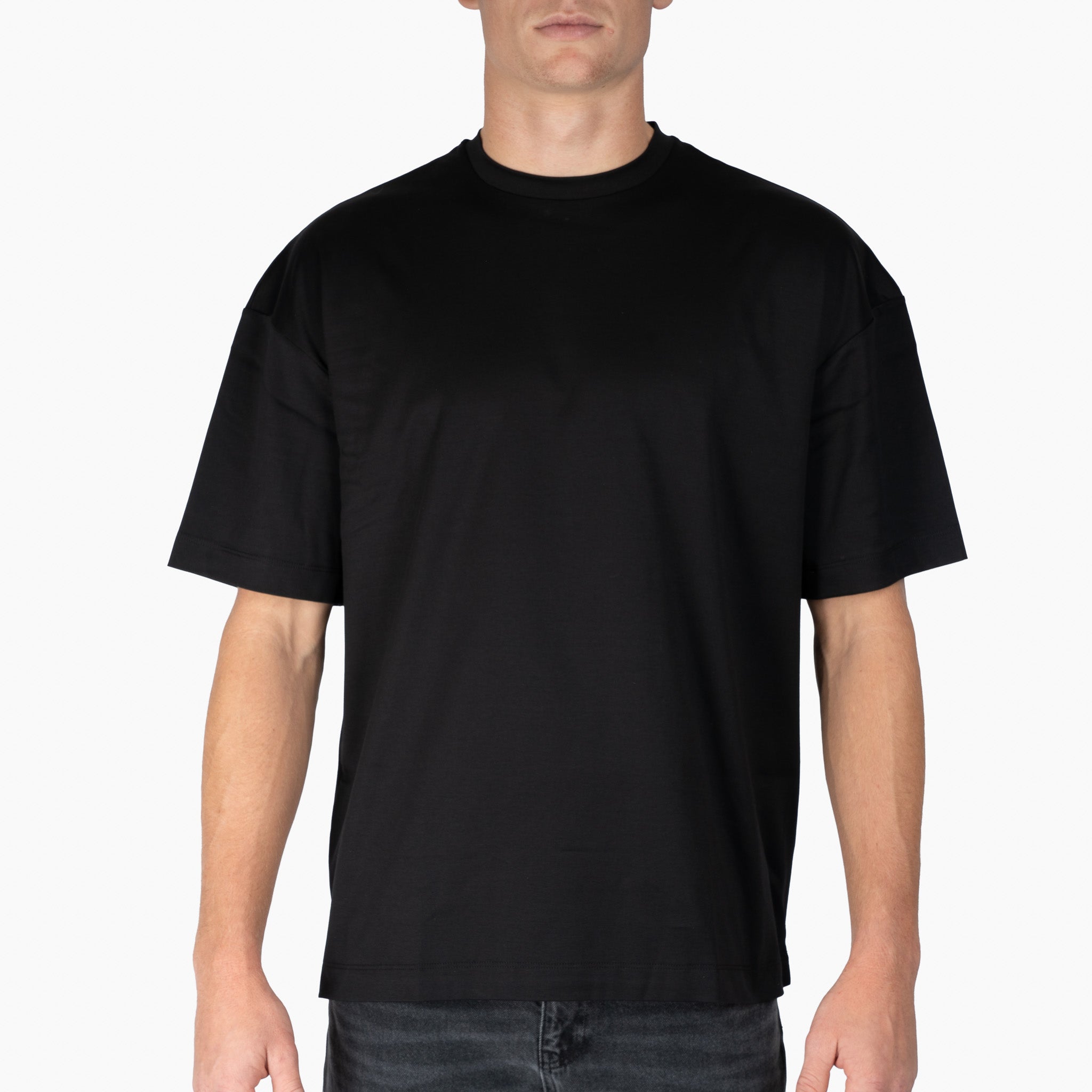 Valenza T-Shirt Zwart | Interlock Supima Oversized