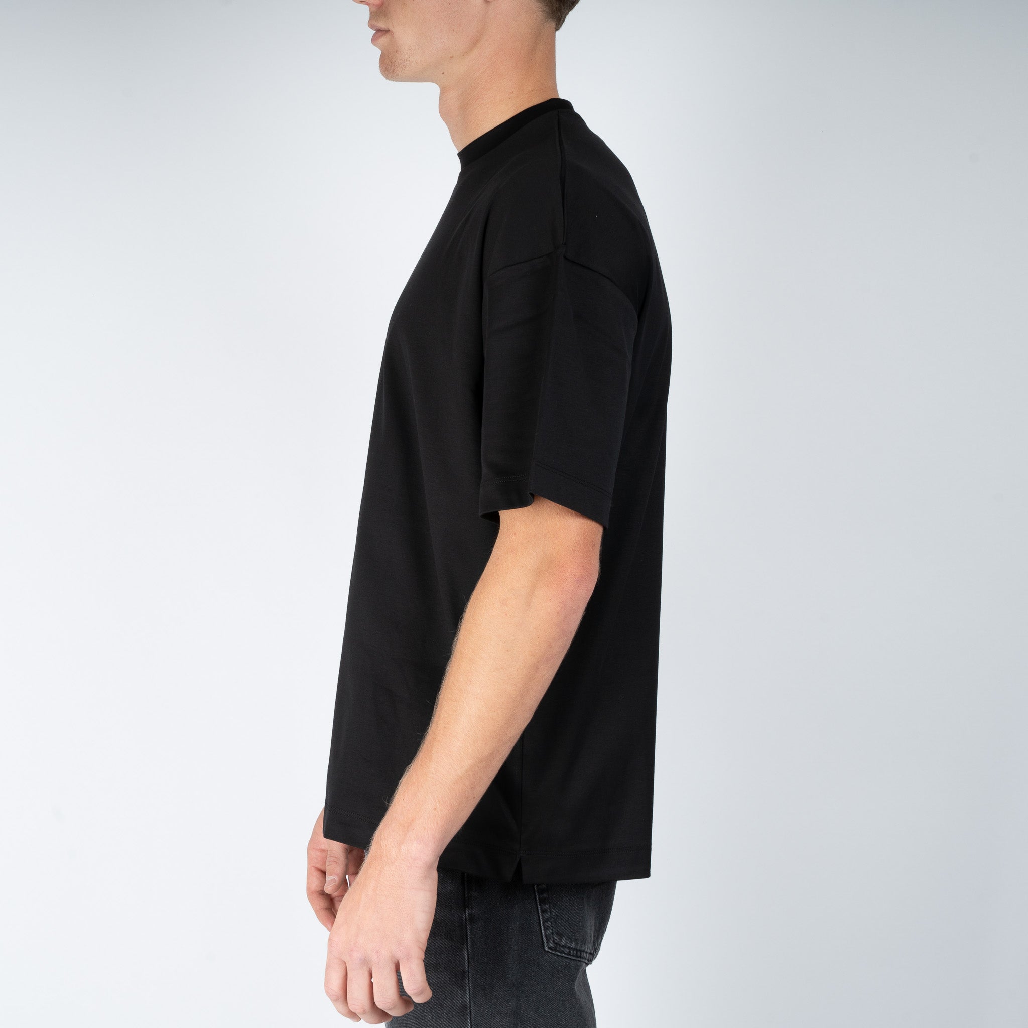 Valenza T-Shirt Zwart | Interlock Supima Oversized