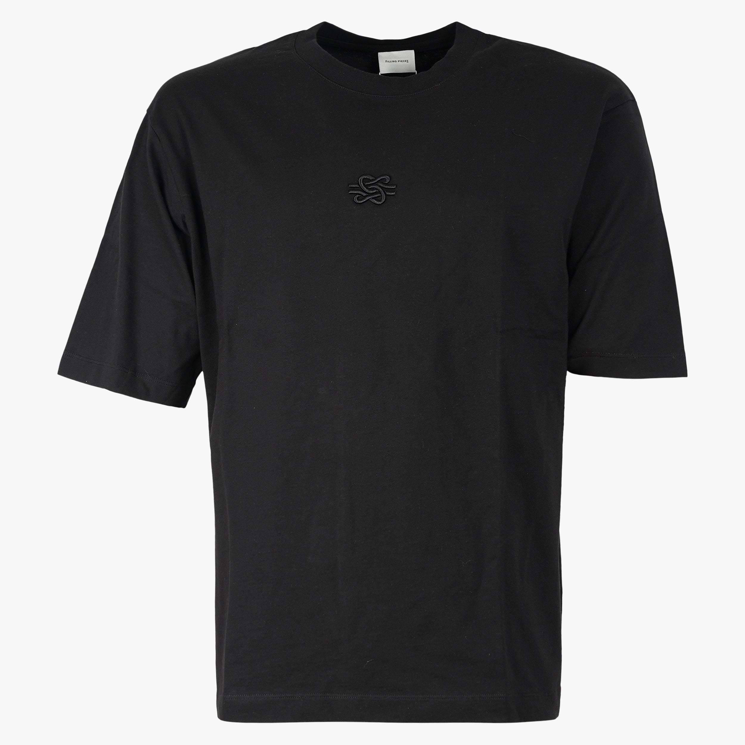 Filling Pieces T-Shirt Zwart | Boxy Embroidered
