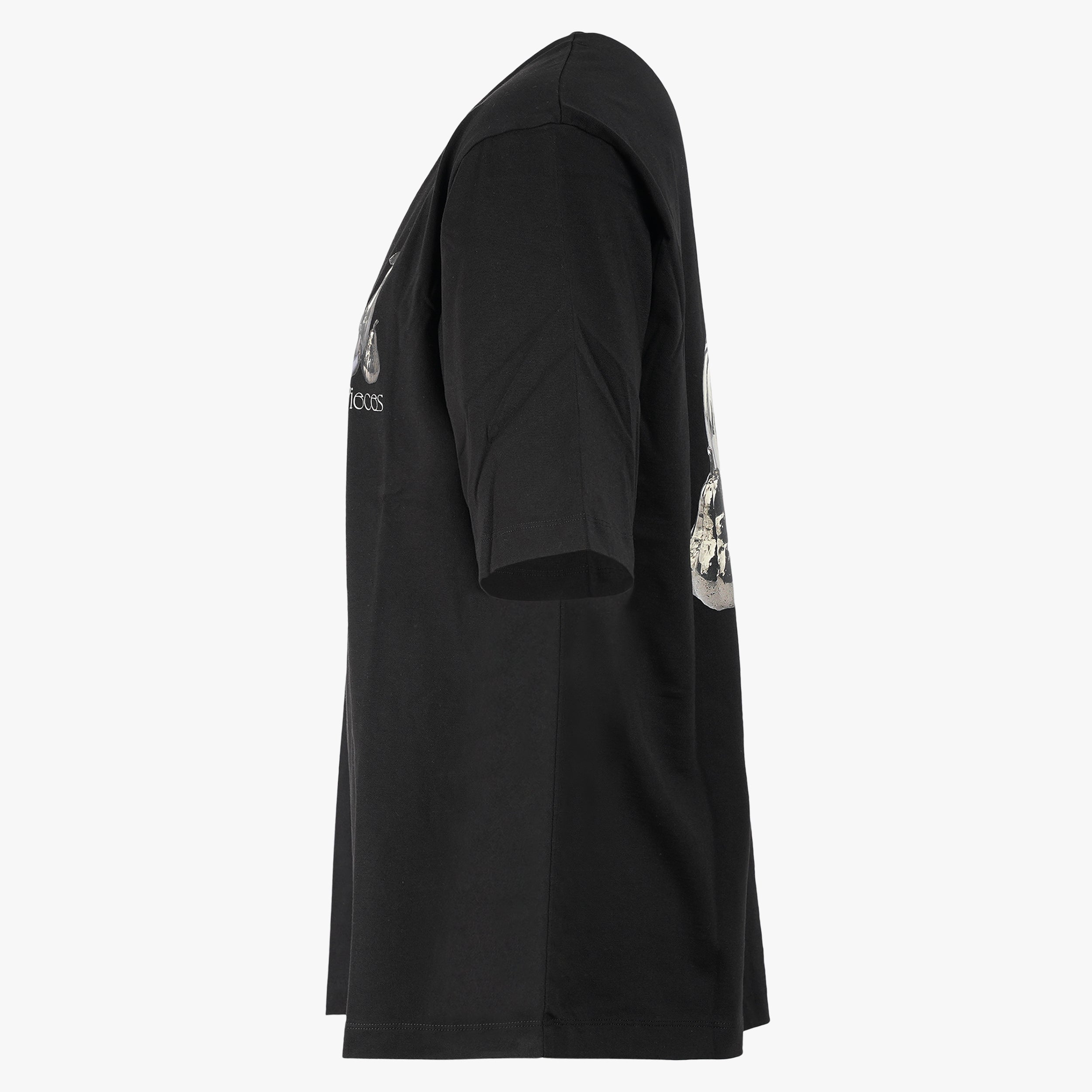 Filling Pieces T-Shirt Backprint Zwart | Boxy Chrome Fruit