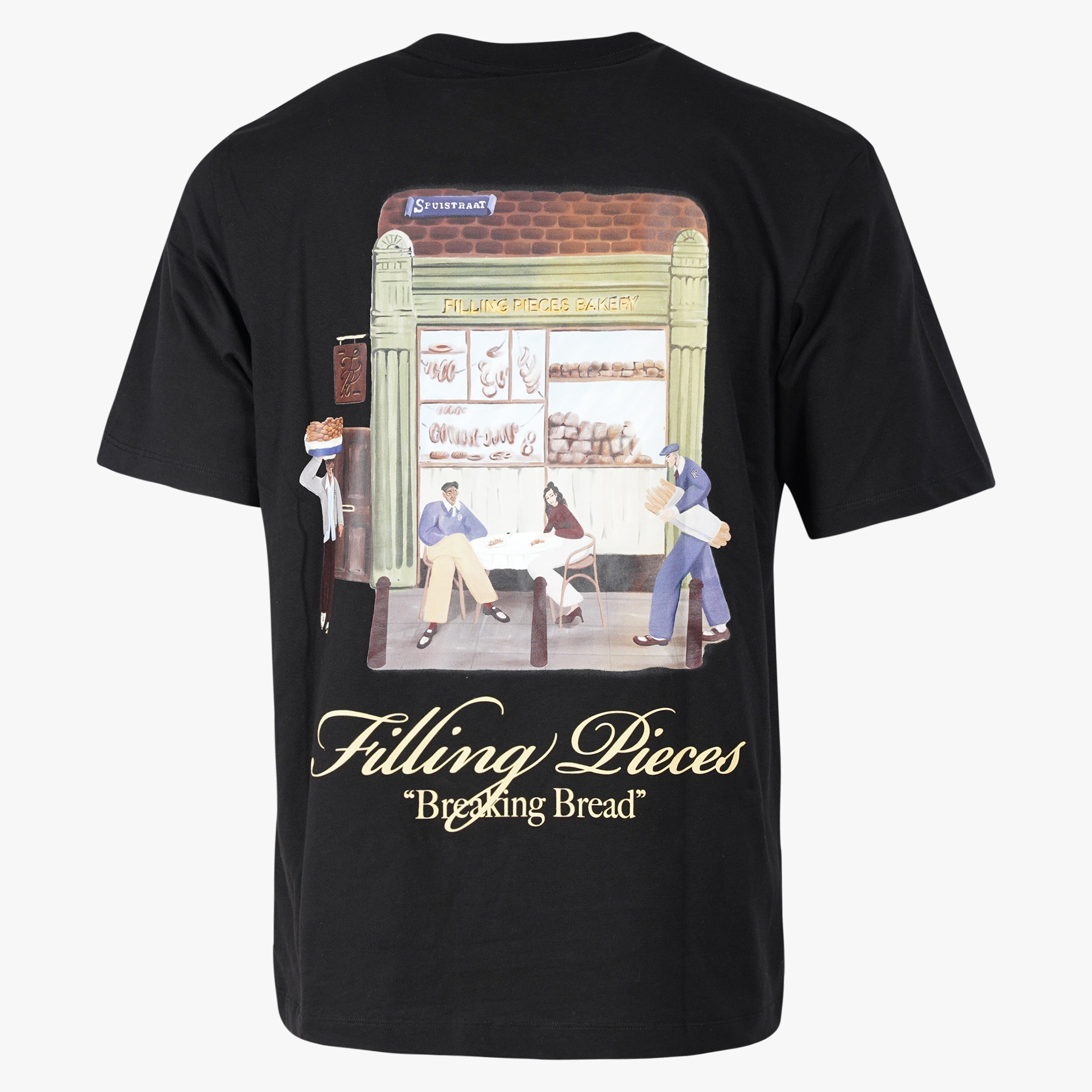 Filling Pieces T-Shirt Backprint Zwart | Bakery