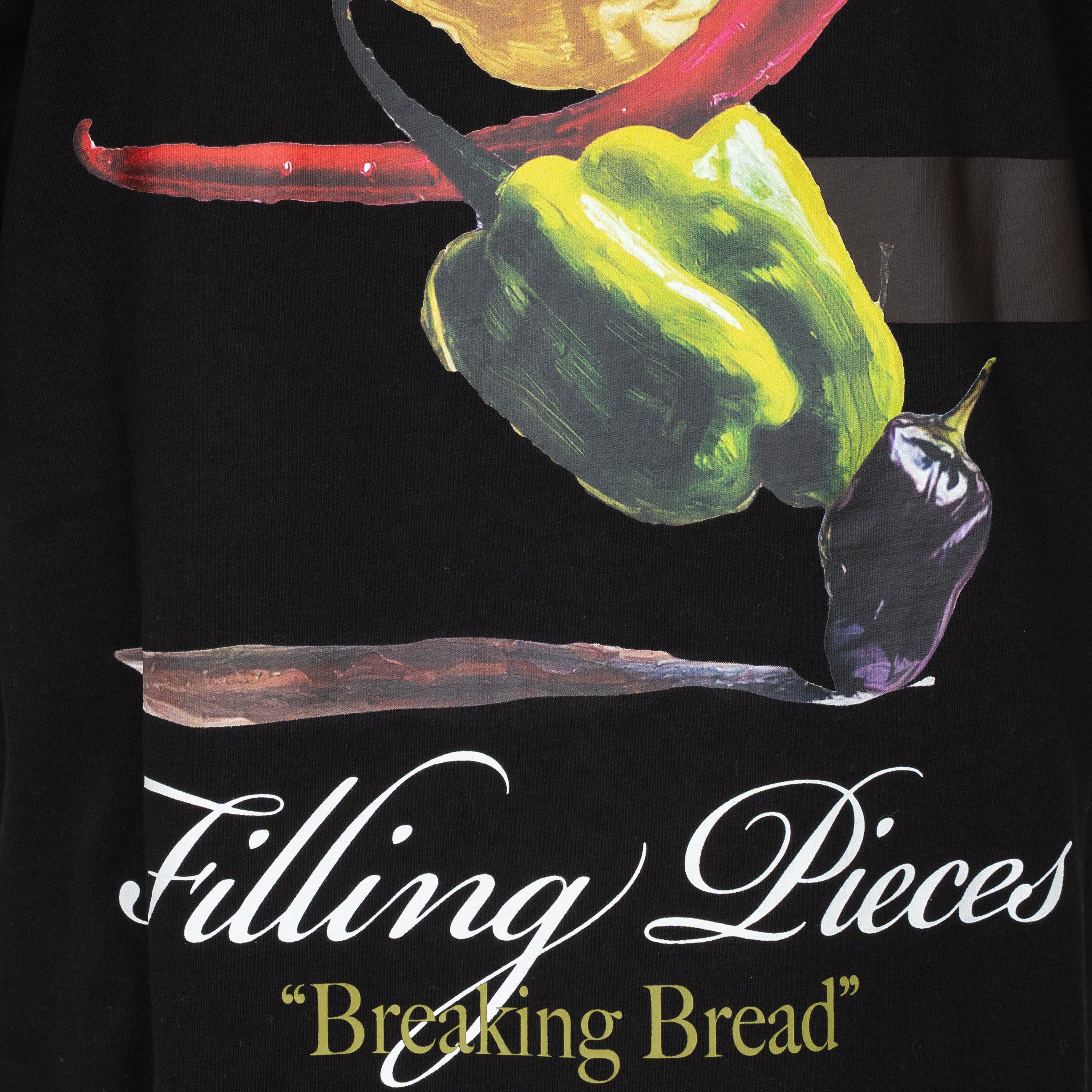 Filling Pieces T-Shirt Backprint Zwart | Pepper