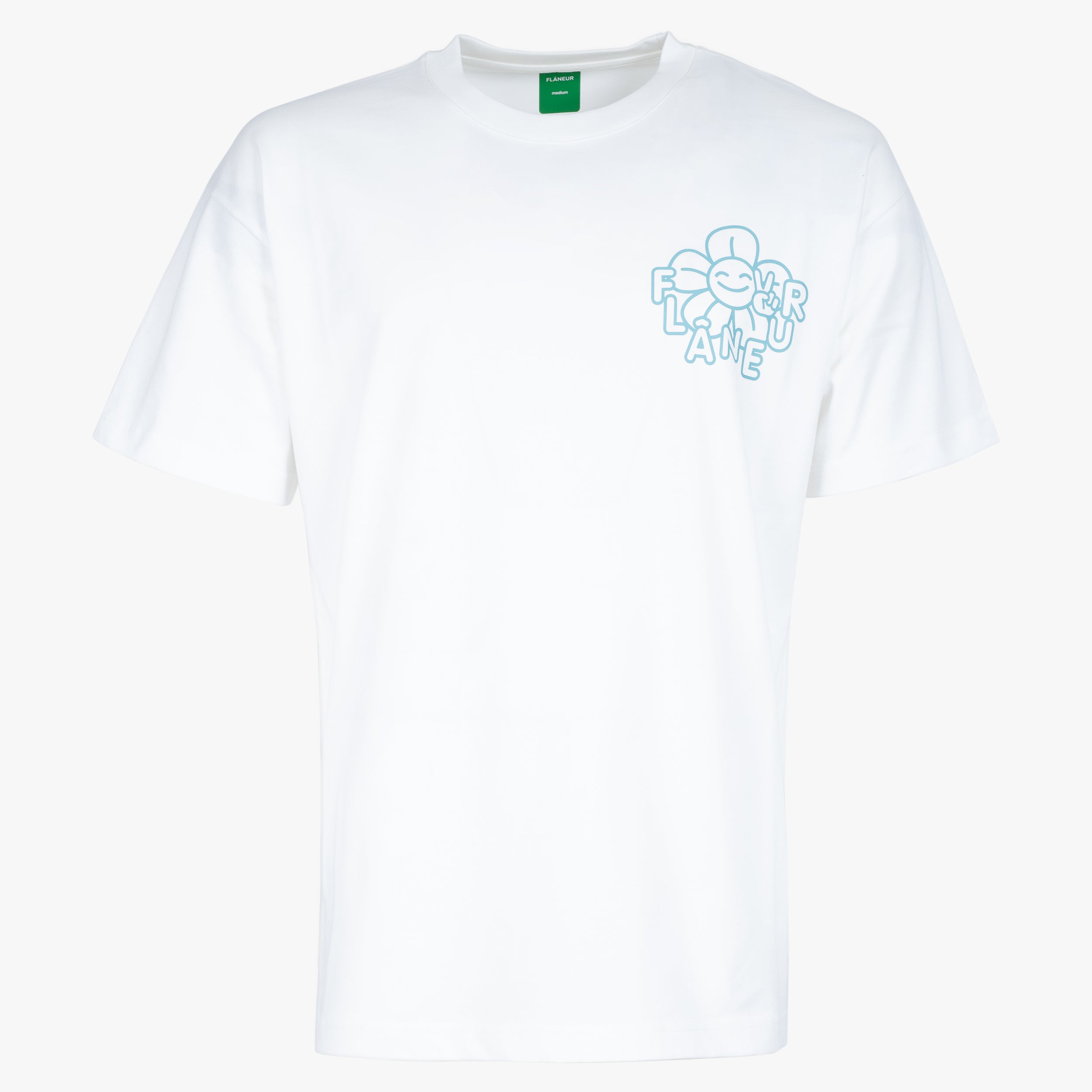 Flaneur T-Shirt Backprint Wit | Happy Flower