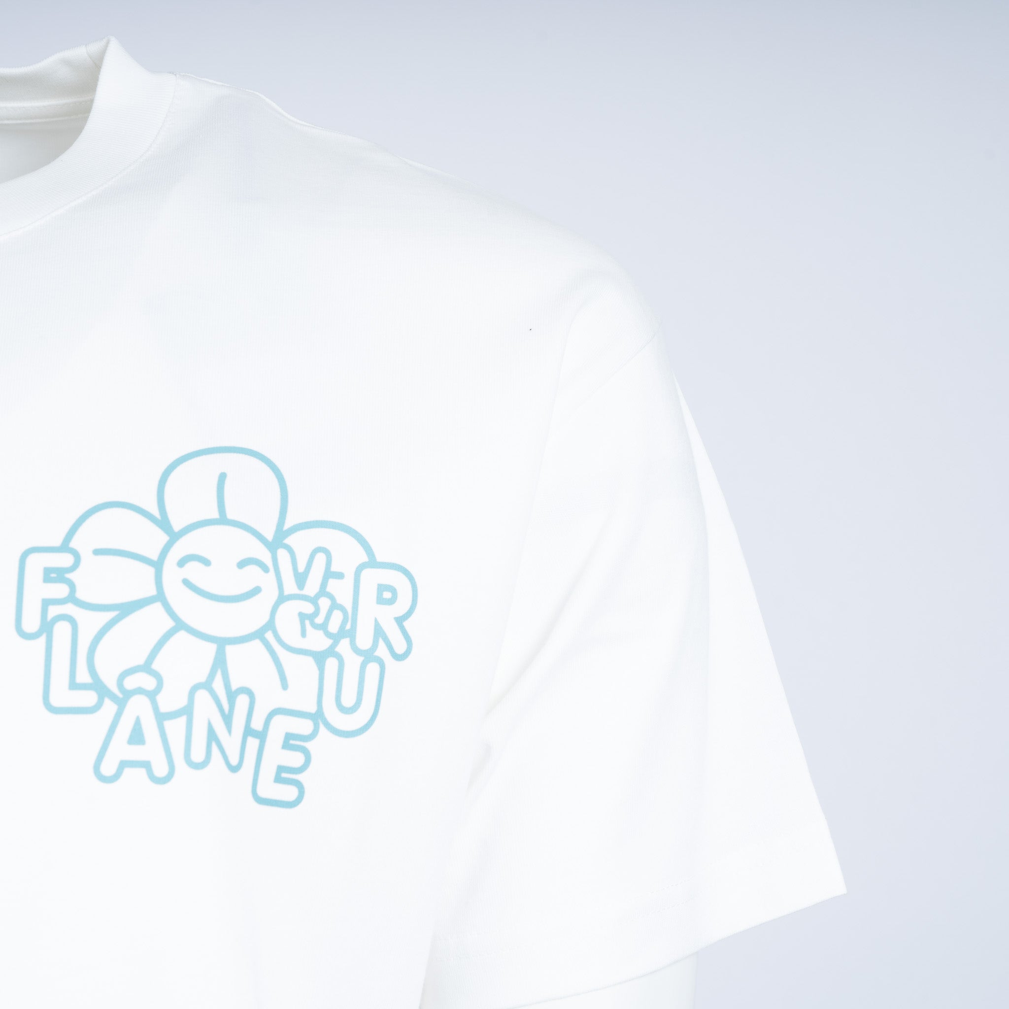 Flaneur T-Shirt Backprint Wit | Happy Flower