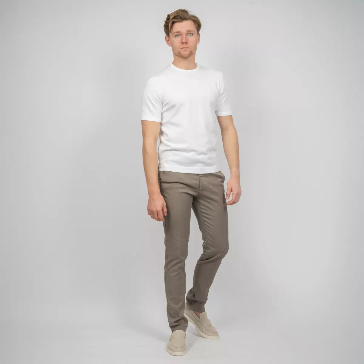 Gran Sasso T-Shirt Wit | Egyptian Giza Cotton Knit