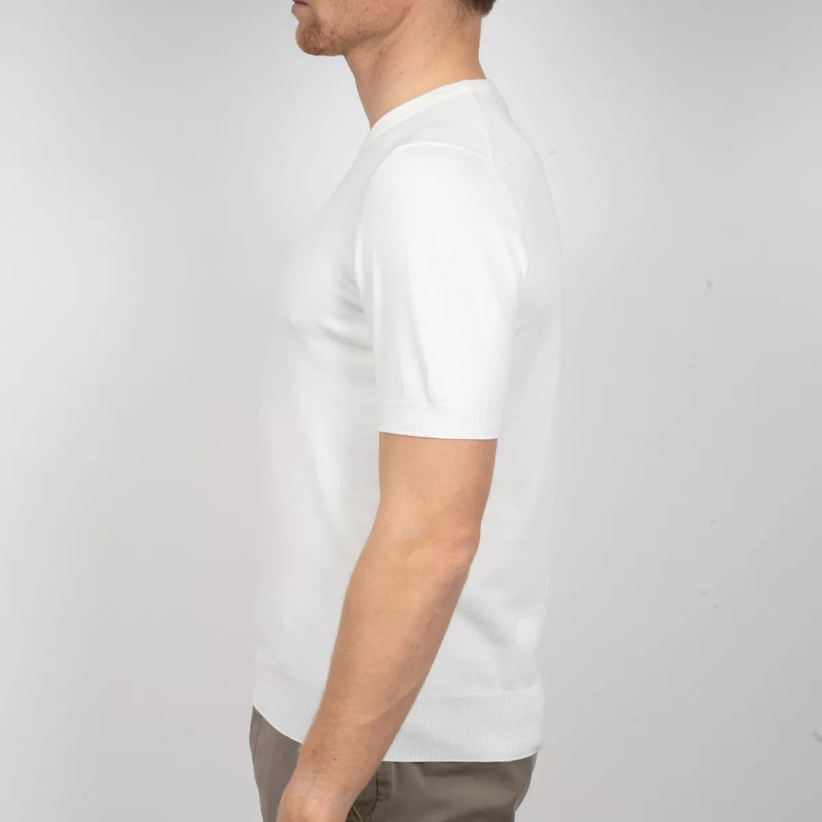 Gran Sasso T-Shirt Wit | Organic Cotton Knit