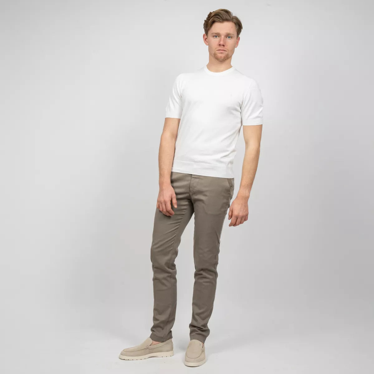 Gran Sasso T-Shirt Wit | Organic Cotton Knit