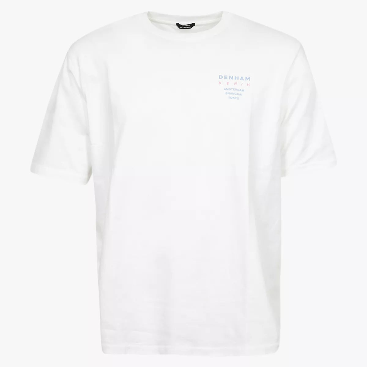 Denham T-Shirt met Backprint Wit | Wave Tee