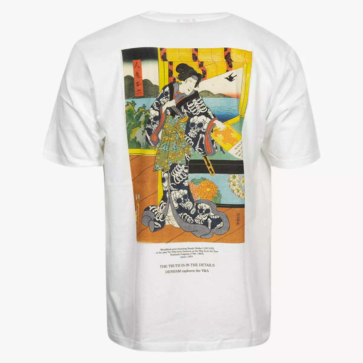 Denham T-Shirt met Backprint Wit | Kabuki Tee