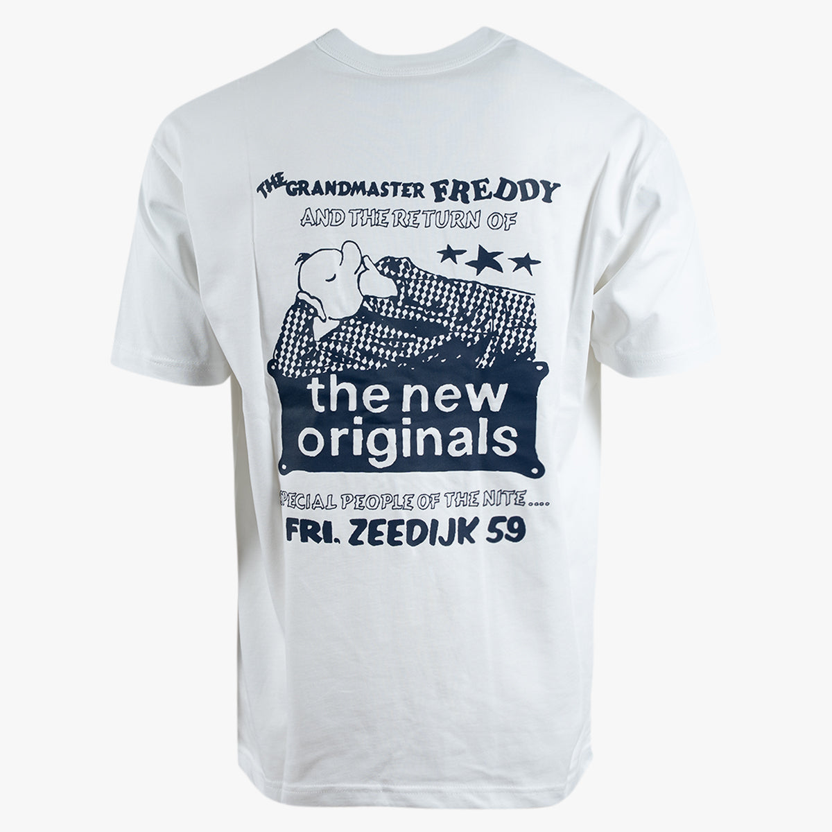 The New Originals T-Shirt Backprint Wit | Grandmaster Freddy Tee