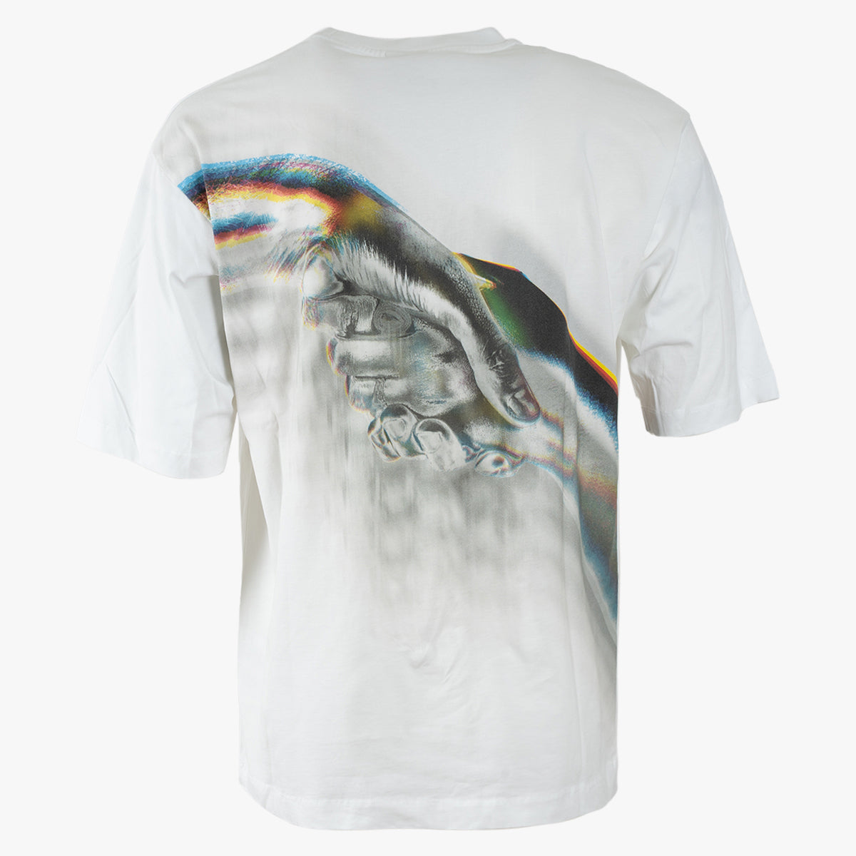 Filling Pieces T-Shirt met Backprint Wit | Boxy Handshake Rhythm