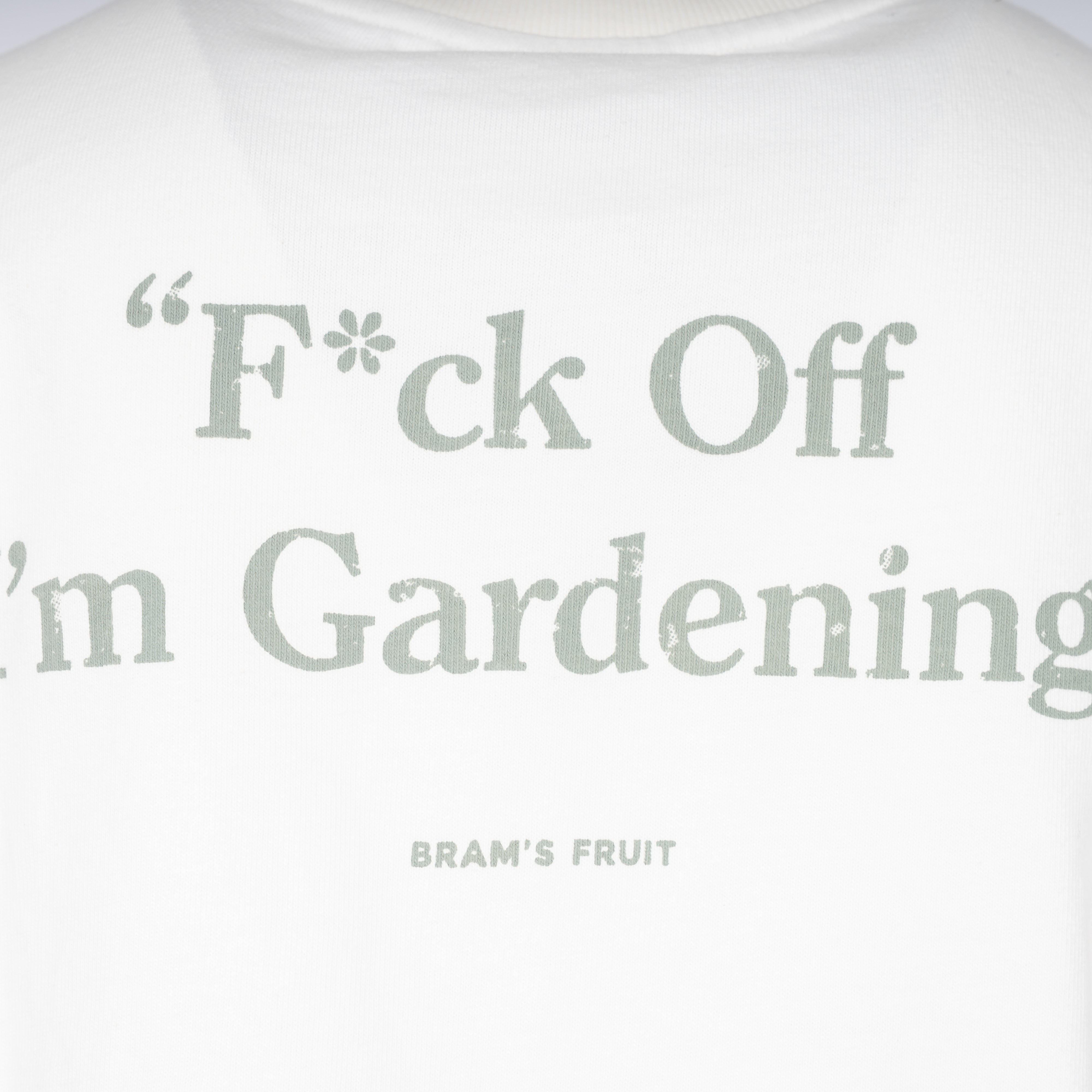Bram's Fruit T-Shirt Backprint Wit | F*ck Off I'm Gardening Distressed