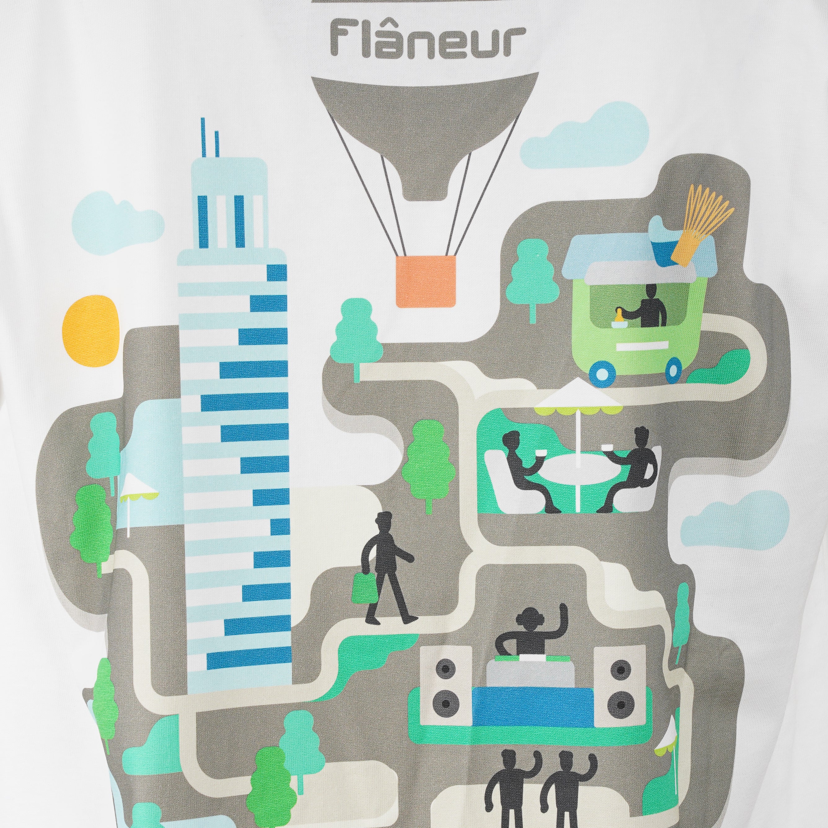 Flaneur T-Shirt Backprint Wit | Festival Map