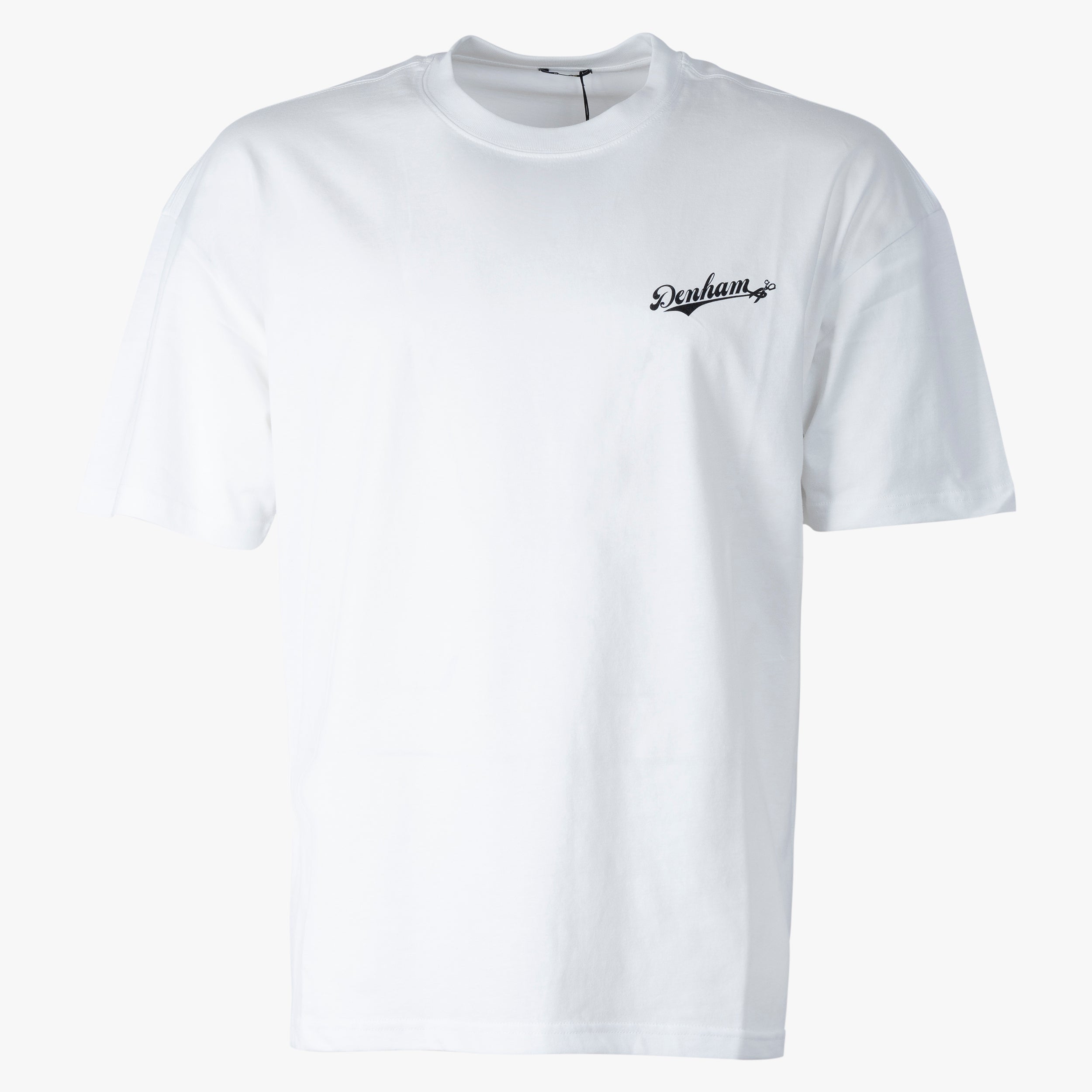 Denham T-Shirt Backprint Wit | Andrew Graphic Tee
