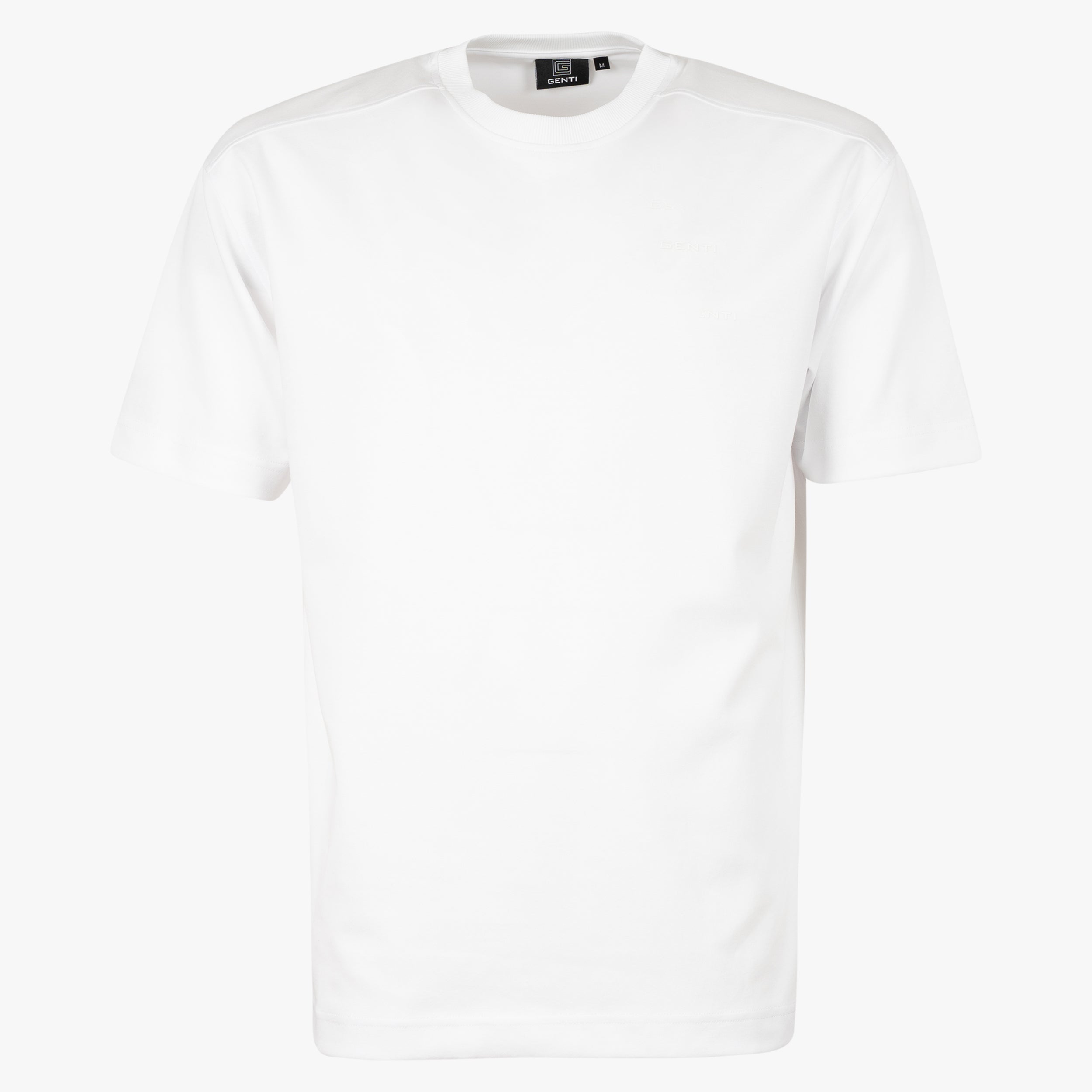 Genti T-Shirt Wit | Relaxed Fit Cotton Tech
