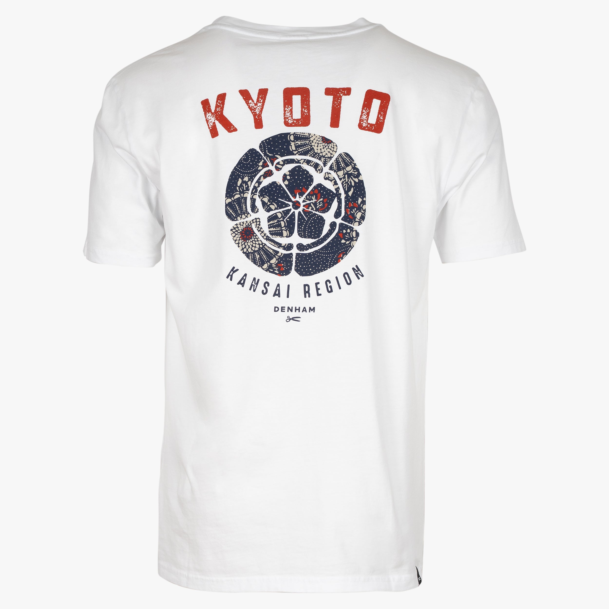 Denham T-Shirt Backprint Wit | Kyoto Graphic Tee