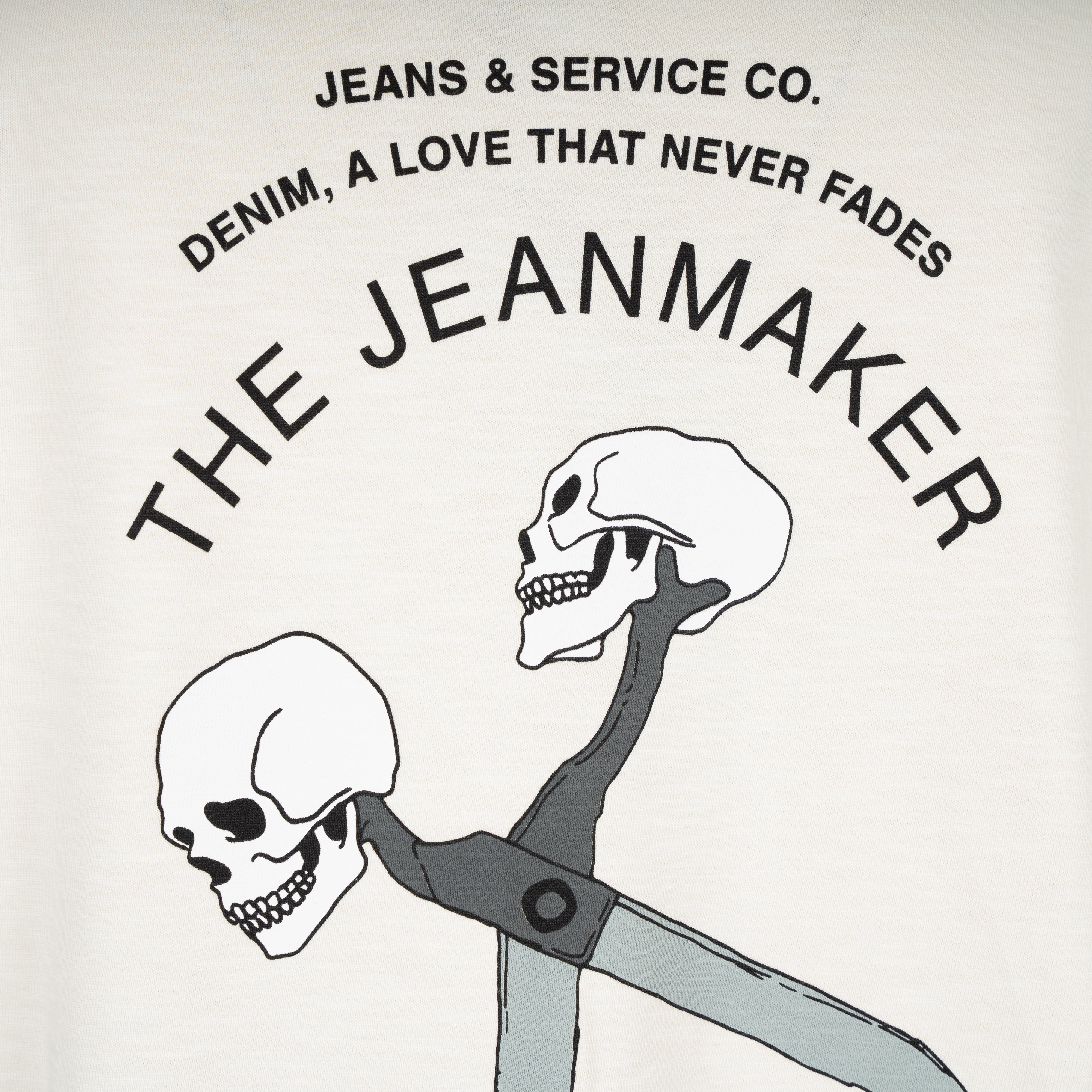 Denham T-Shirt met Backprint Ecru | Love Fades Tee