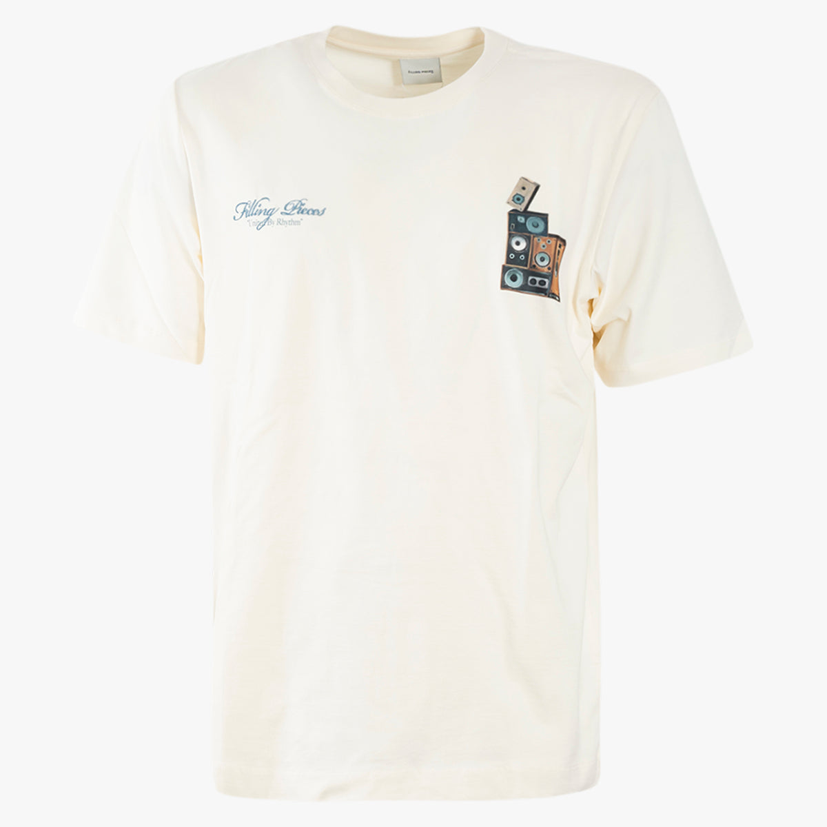 Filling Pieces T-Shirt met Backprint Off-White | Speaker Wall