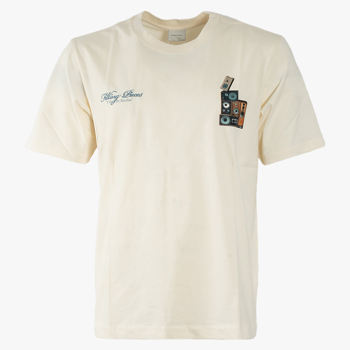 Filling Pieces T-Shirt met Backprint Off-White | Speaker Wall