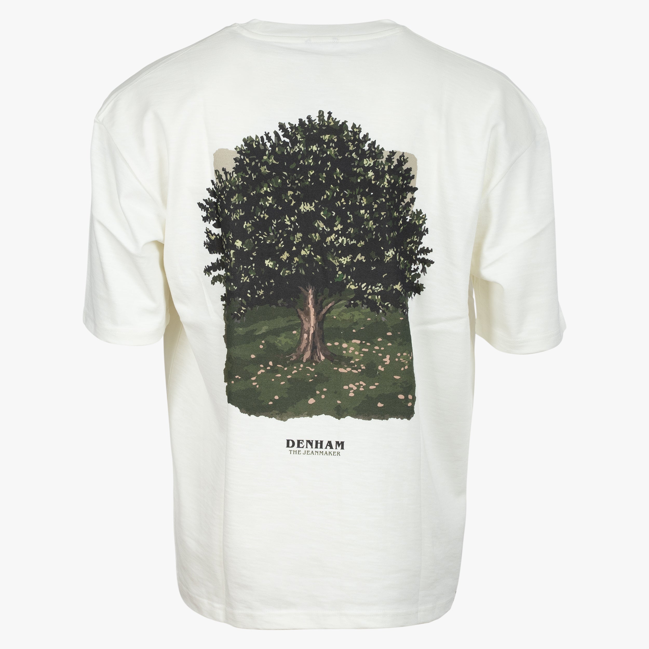 Denham T-Shirt met Backprint Creme | Royal Oak Tee