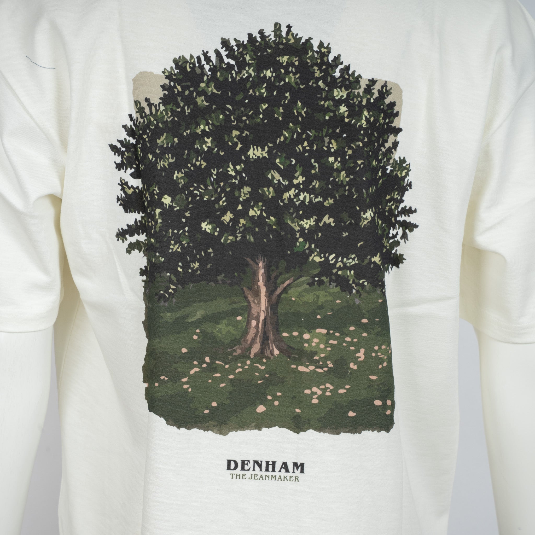 Denham T-Shirt met Backprint Creme | Royal Oak Tee