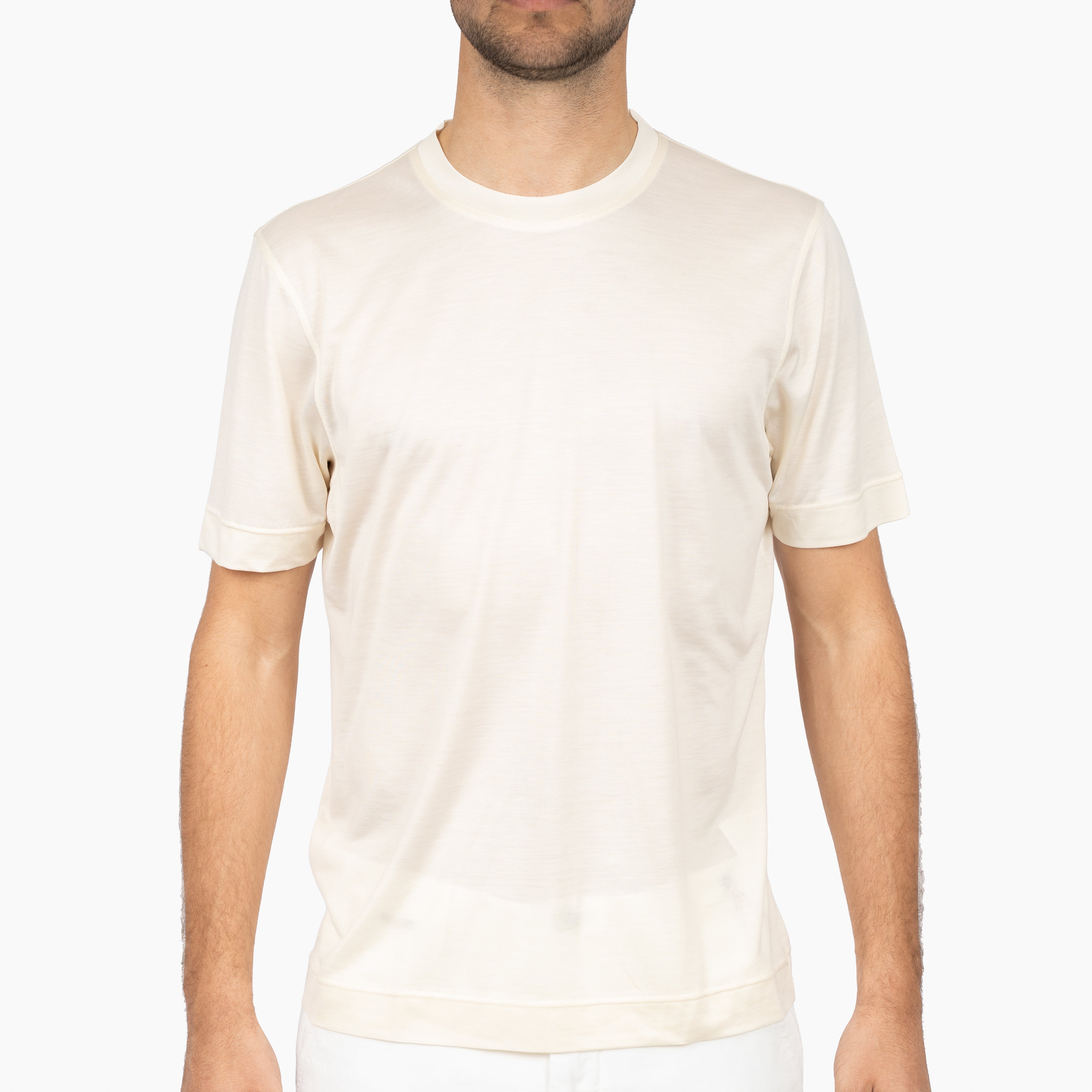 Gran Sasso T-shirt Zijde Crème | Seta