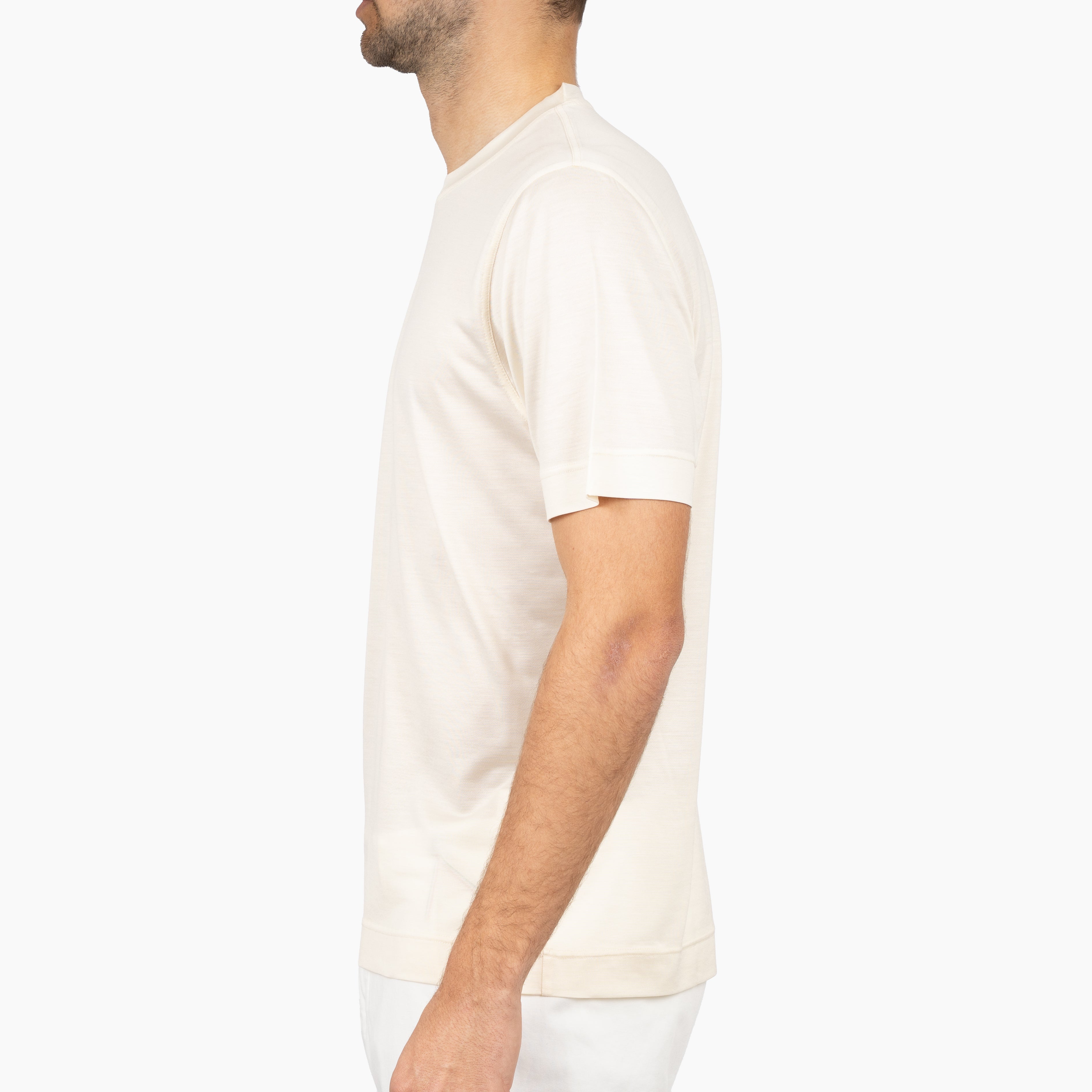 Gran Sasso T-shirt Zijde Crème | Seta