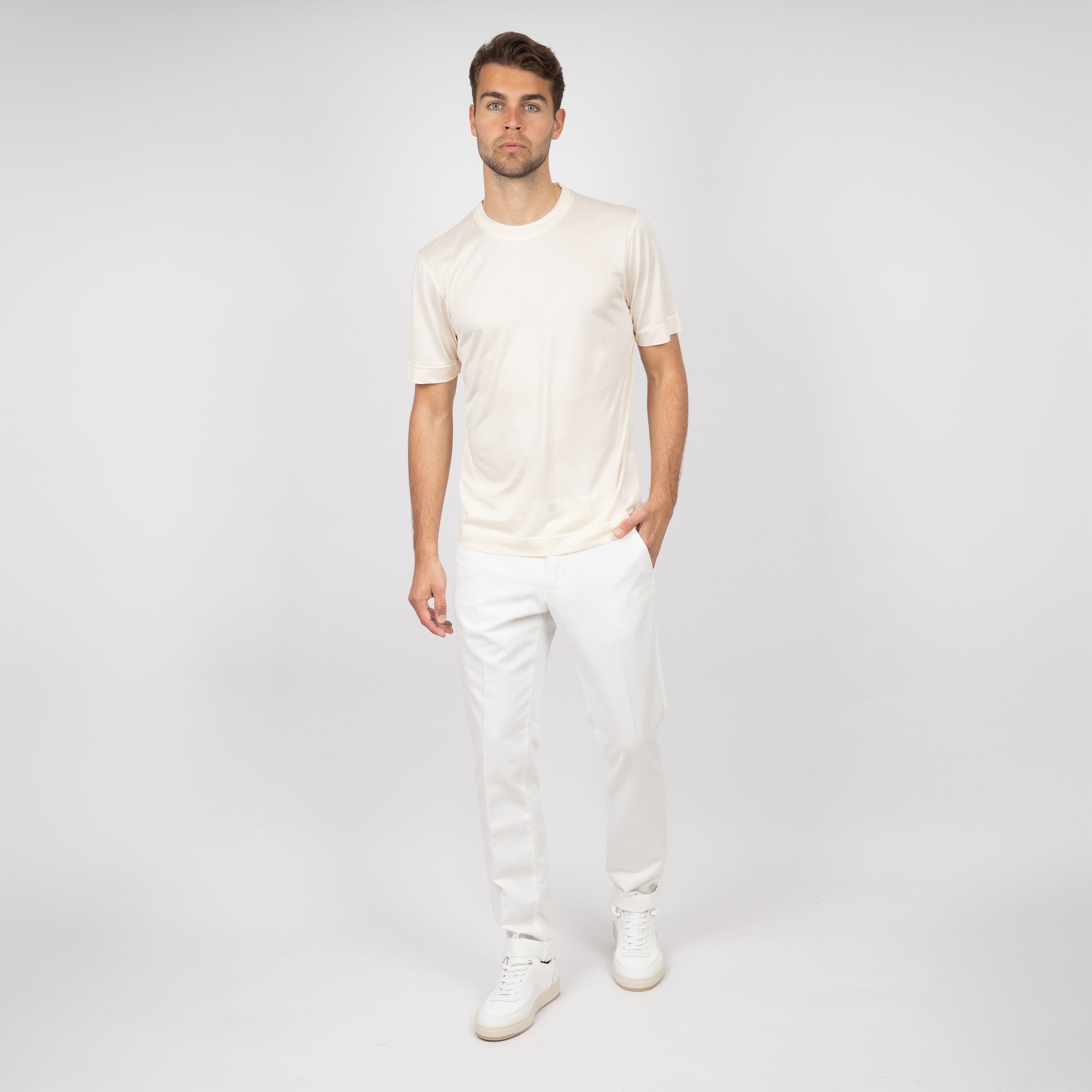 Gran Sasso T-shirt Zijde Crème | Seta