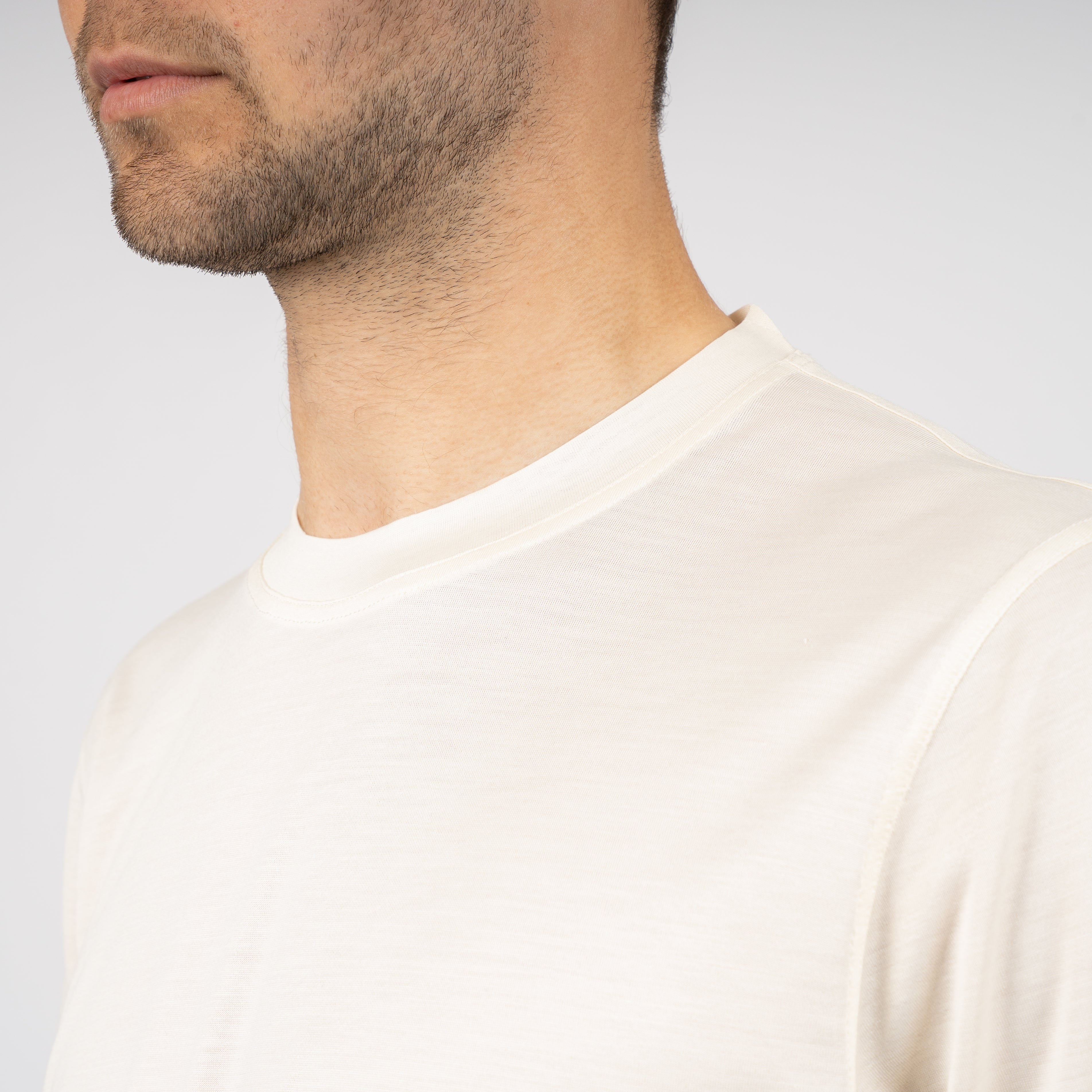 Gran Sasso T-shirt Zijde Crème | Seta