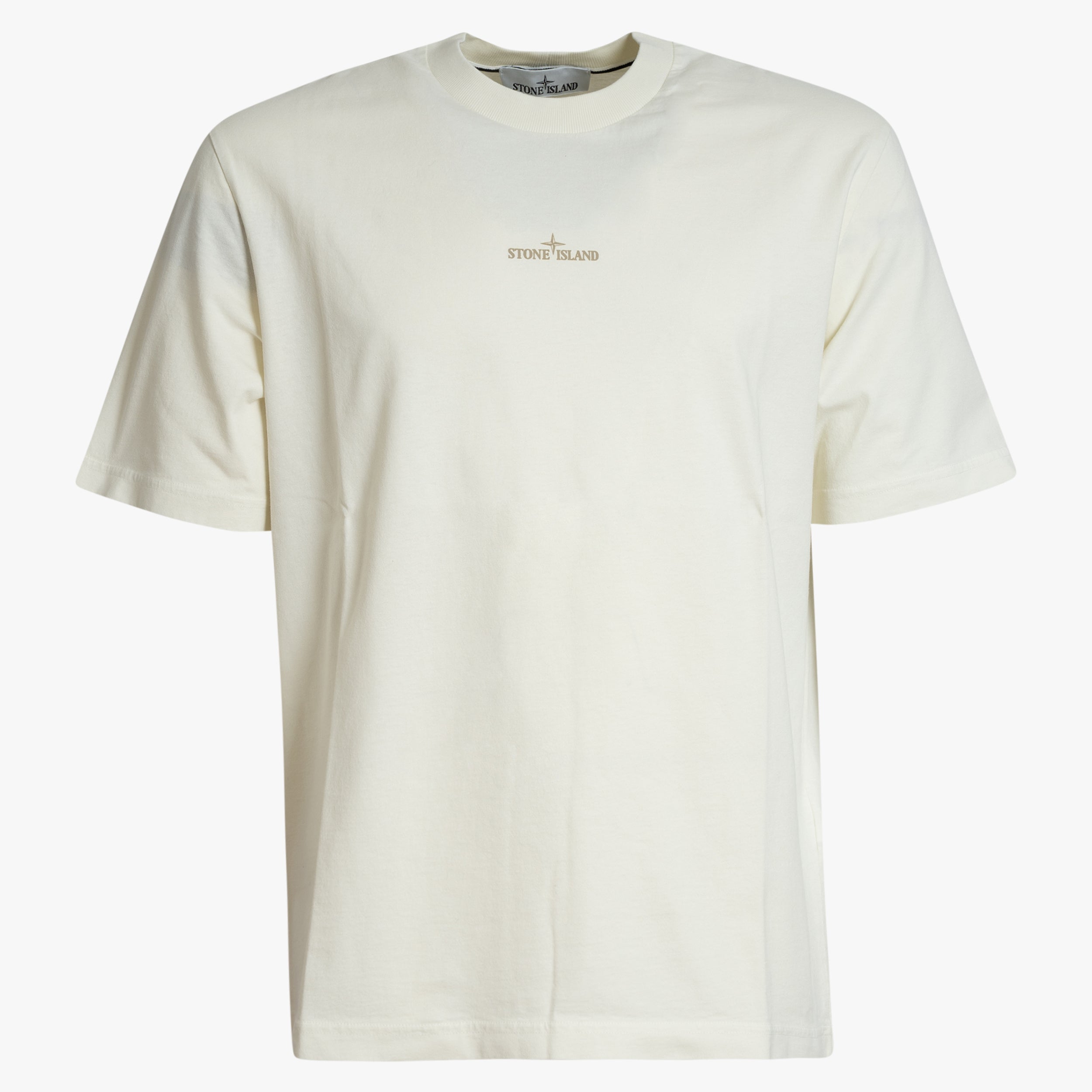 Stone Island T-Shirt Backprint Creme | Bleeding Numbers Compass