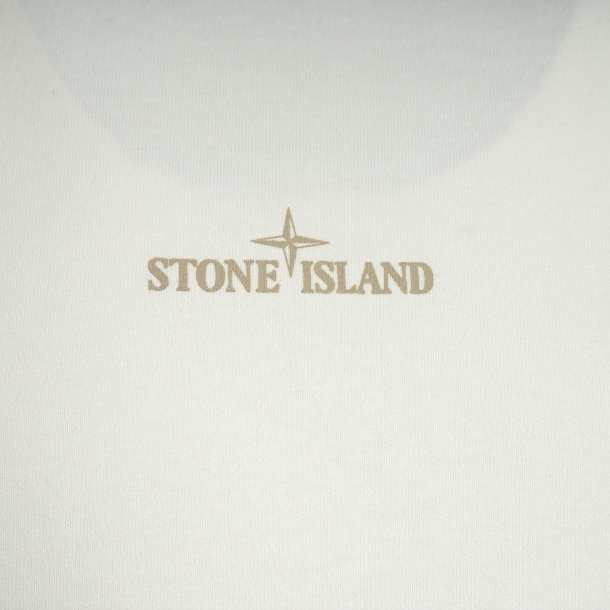 Stone Island T-Shirt Backprint Creme | Bleeding Numbers Compass