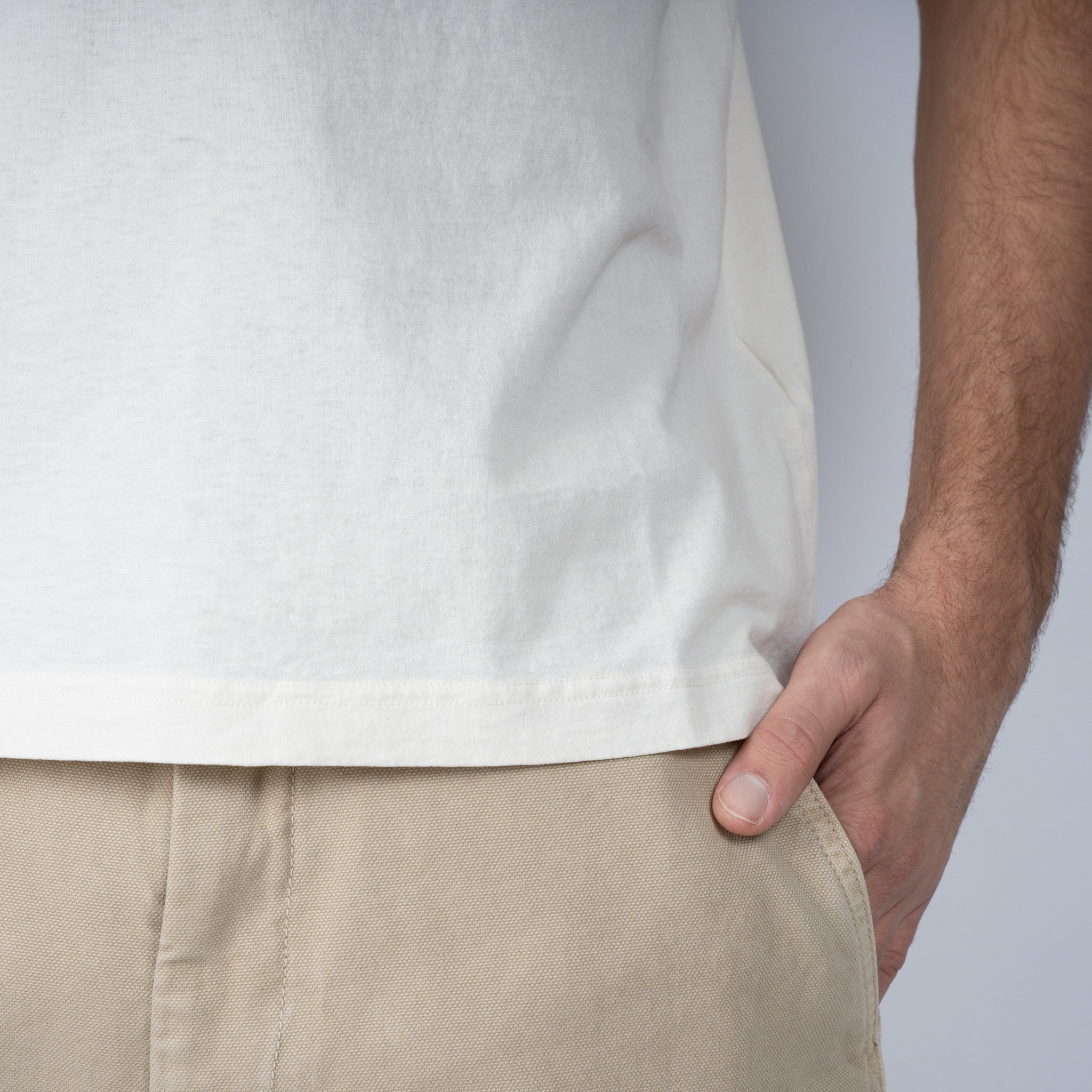 Stone Island T-Shirt Backprint Crème | Outline Compass