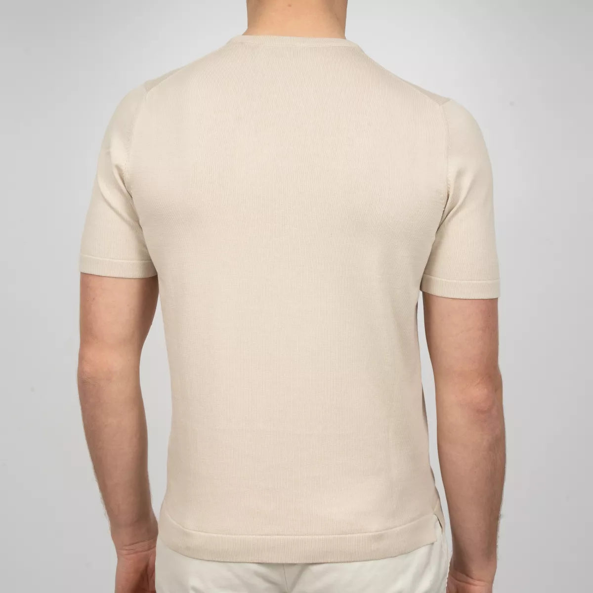 Gran Sasso T-Shirt Beige | Egyptian Giza Cotton Knit