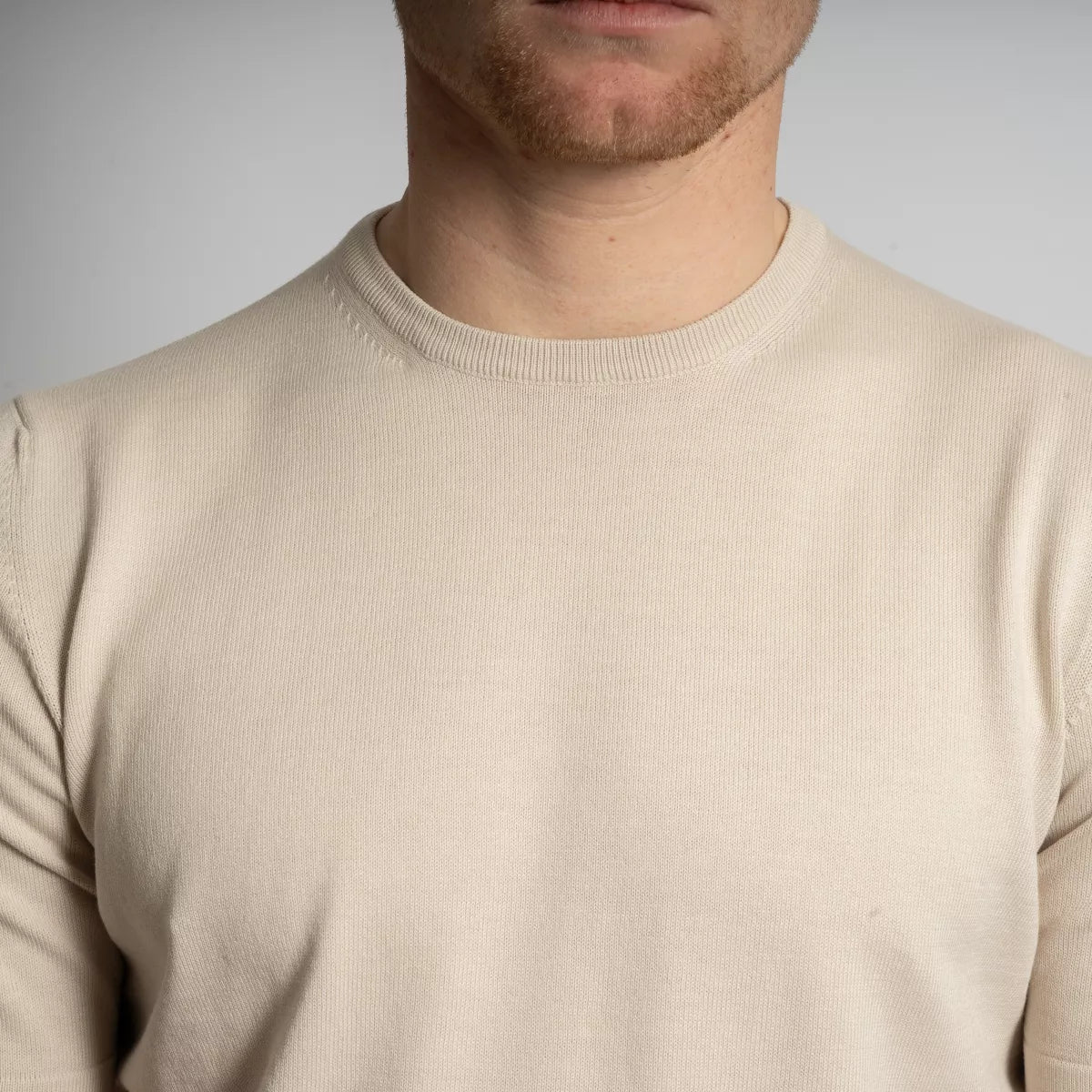 Gran Sasso T-Shirt Beige | Egyptian Giza Cotton Knit