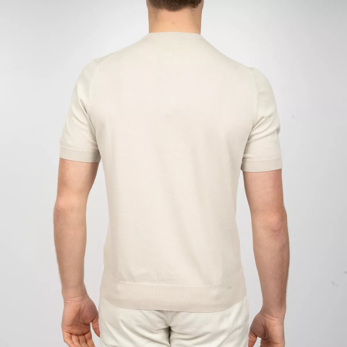 Gran Sasso T-Shirt Beige | Organic Cotton Knit