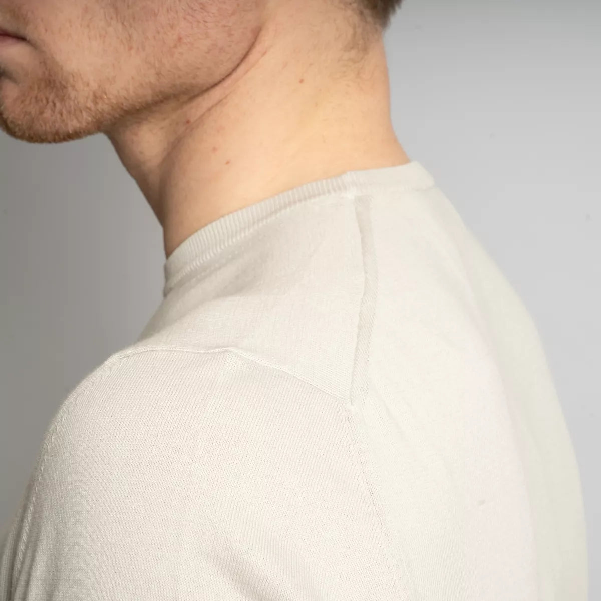 Gran Sasso T-Shirt Beige | Organic Cotton Knit