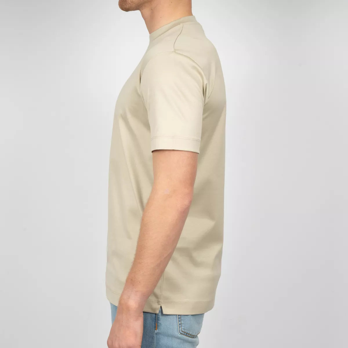 Valenza T-Shirt Beige | Interlock Supima Cotton