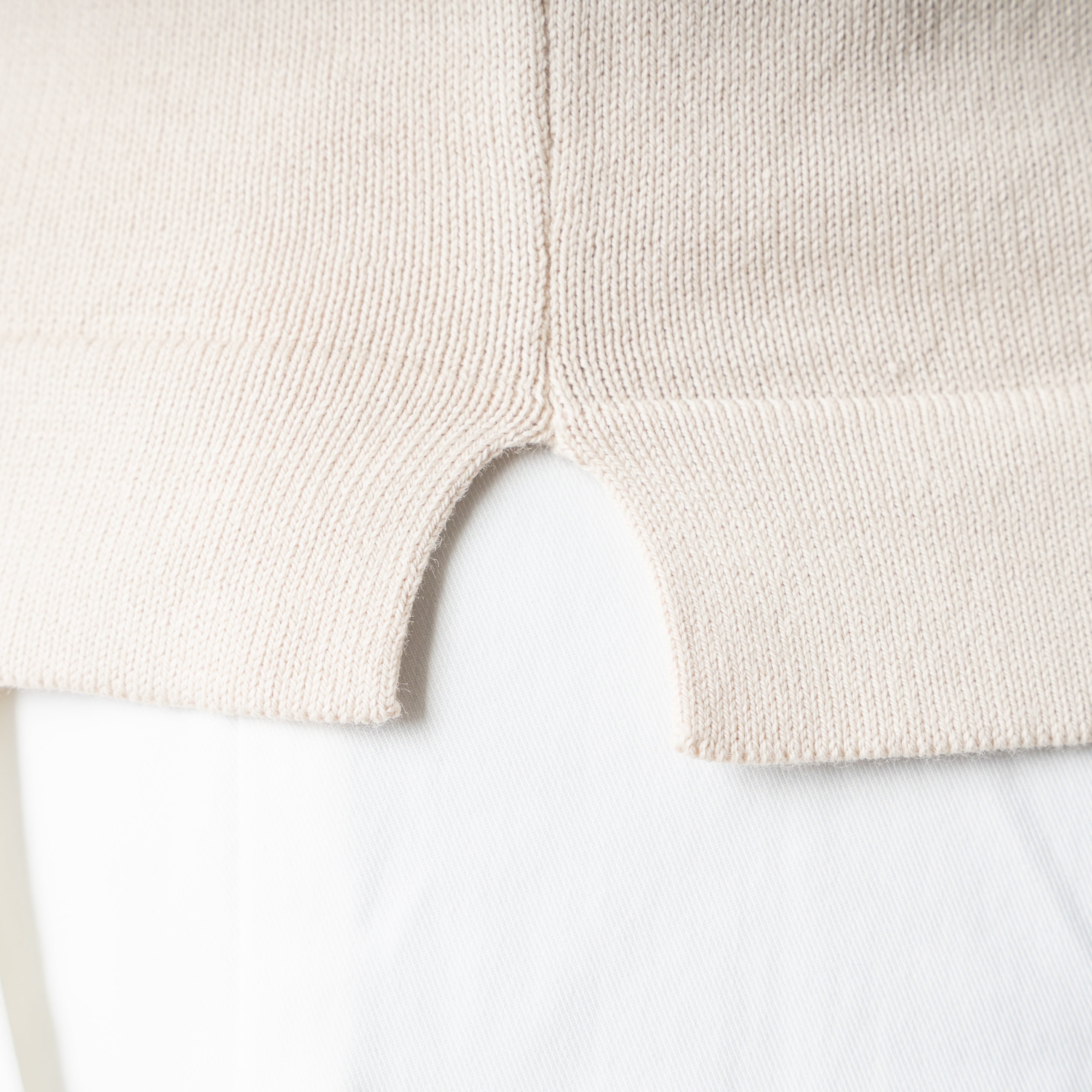 Gran Sasso Gebreid T-Shirt Beige | Egyptian Cotton