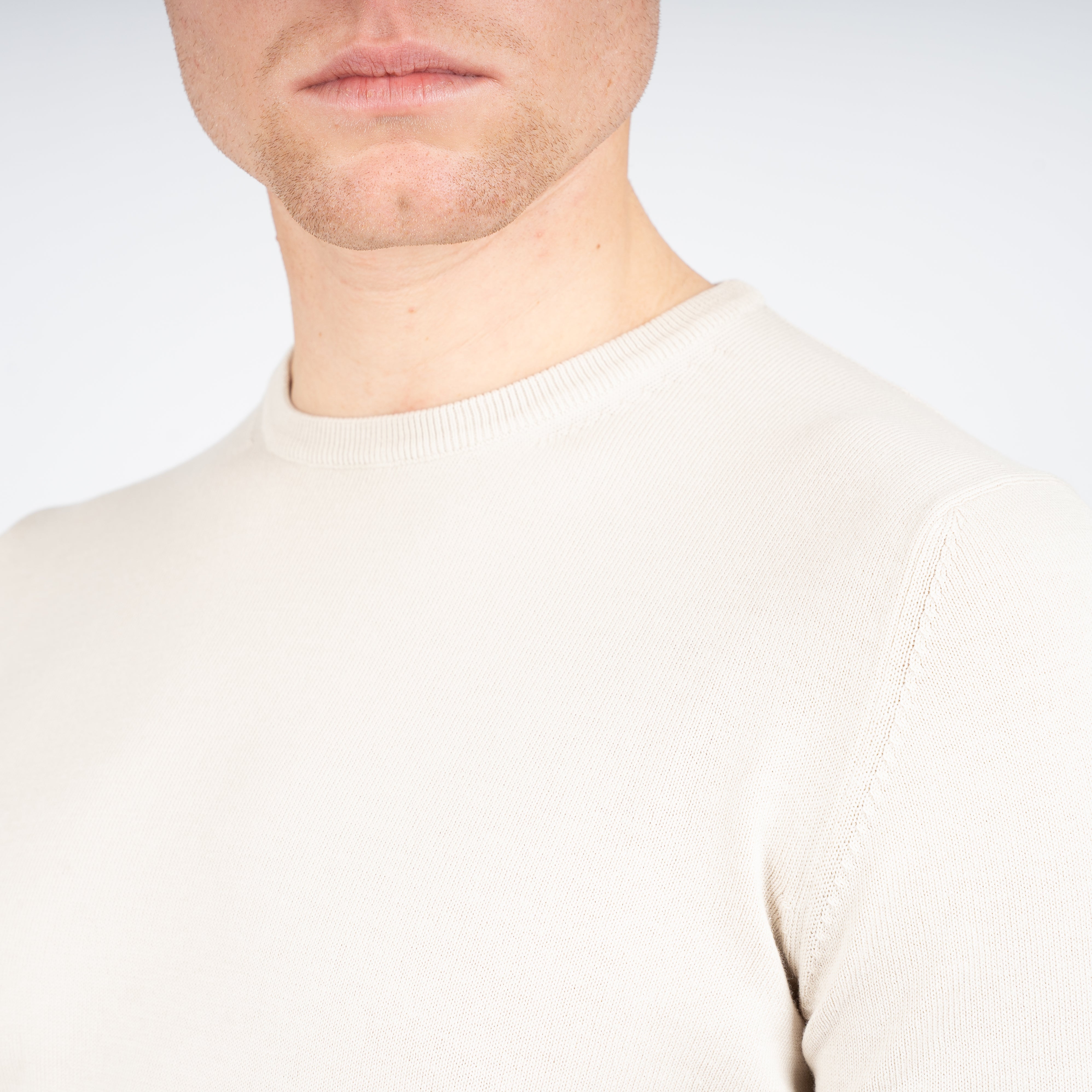 Gran Sasso Gebreid T-Shirt Beige | Egyptian Cotton