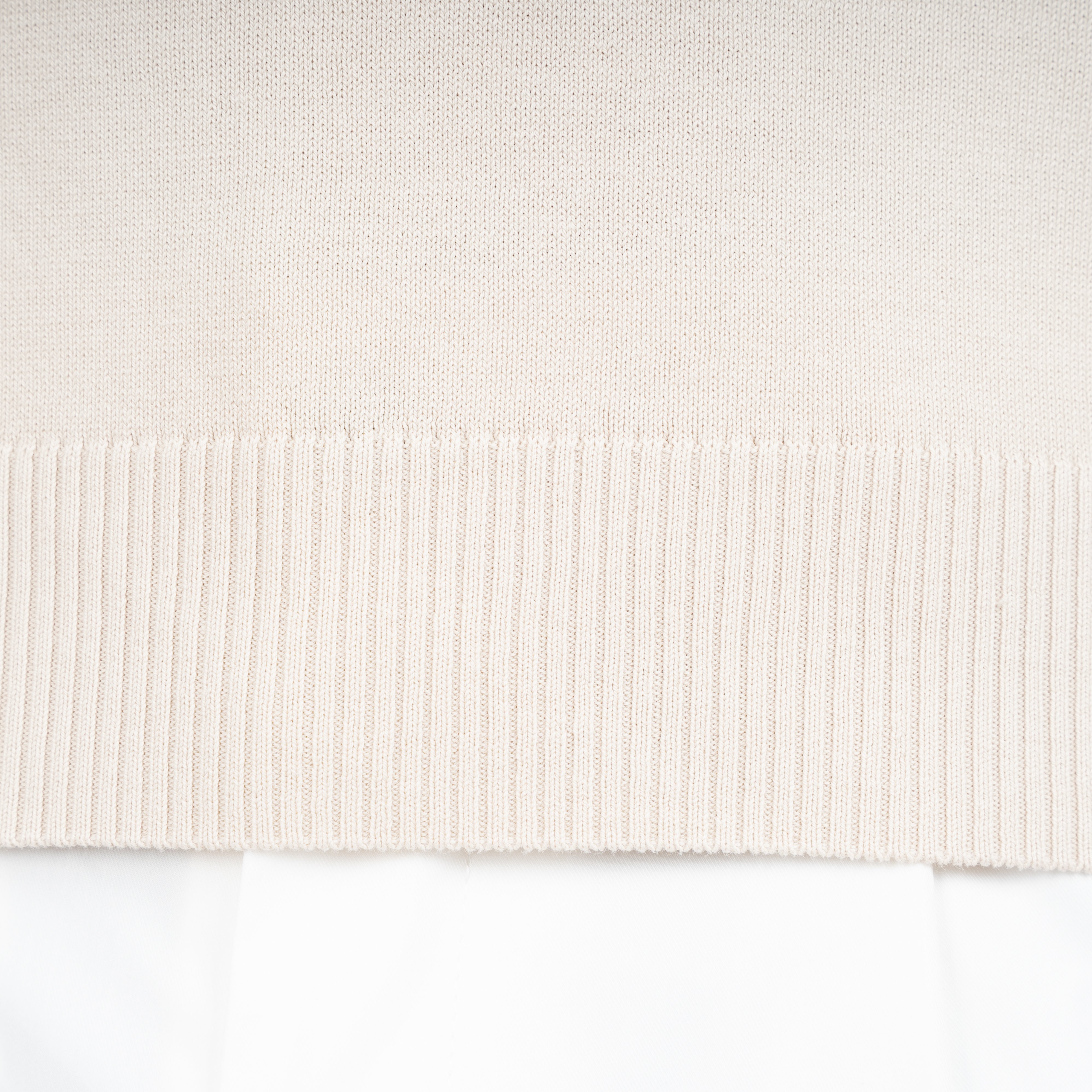 Gran Sasso Gebreid T-Shirt Beige | Egyptian Cotton